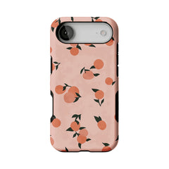 Soft Pink Fresh Orange Leaf Casual Shockproof Anti-slip iPhone Case