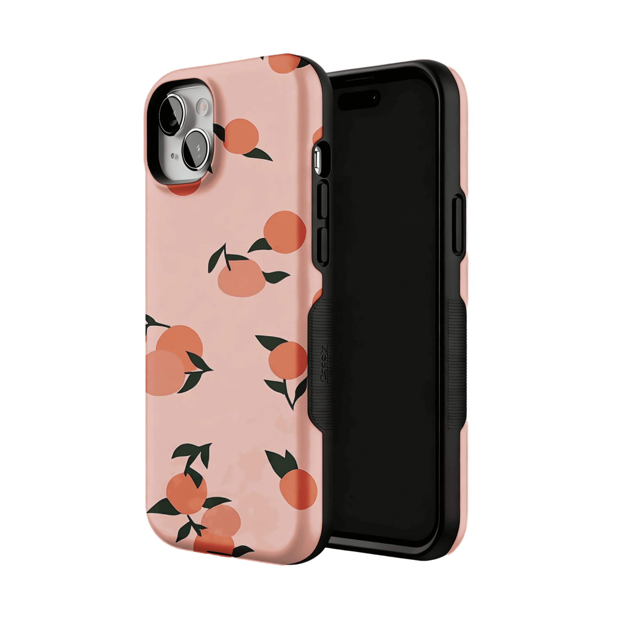 Soft Pink Fresh Orange Leaf Casual Shockproof Anti-slip iPhone Case