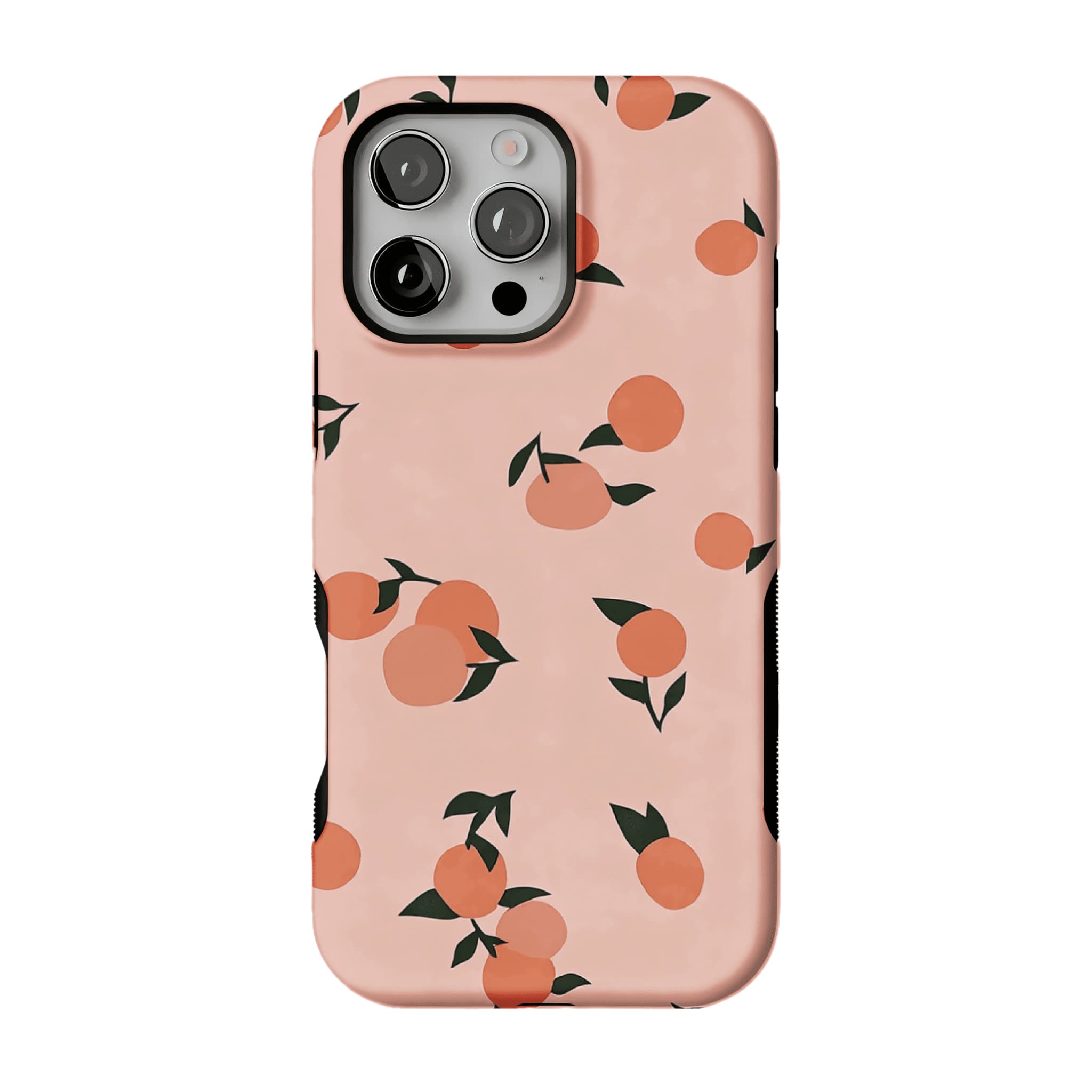 Soft Pink Fresh Orange Leaf Casual Shockproof Anti-slip iPhone Case
