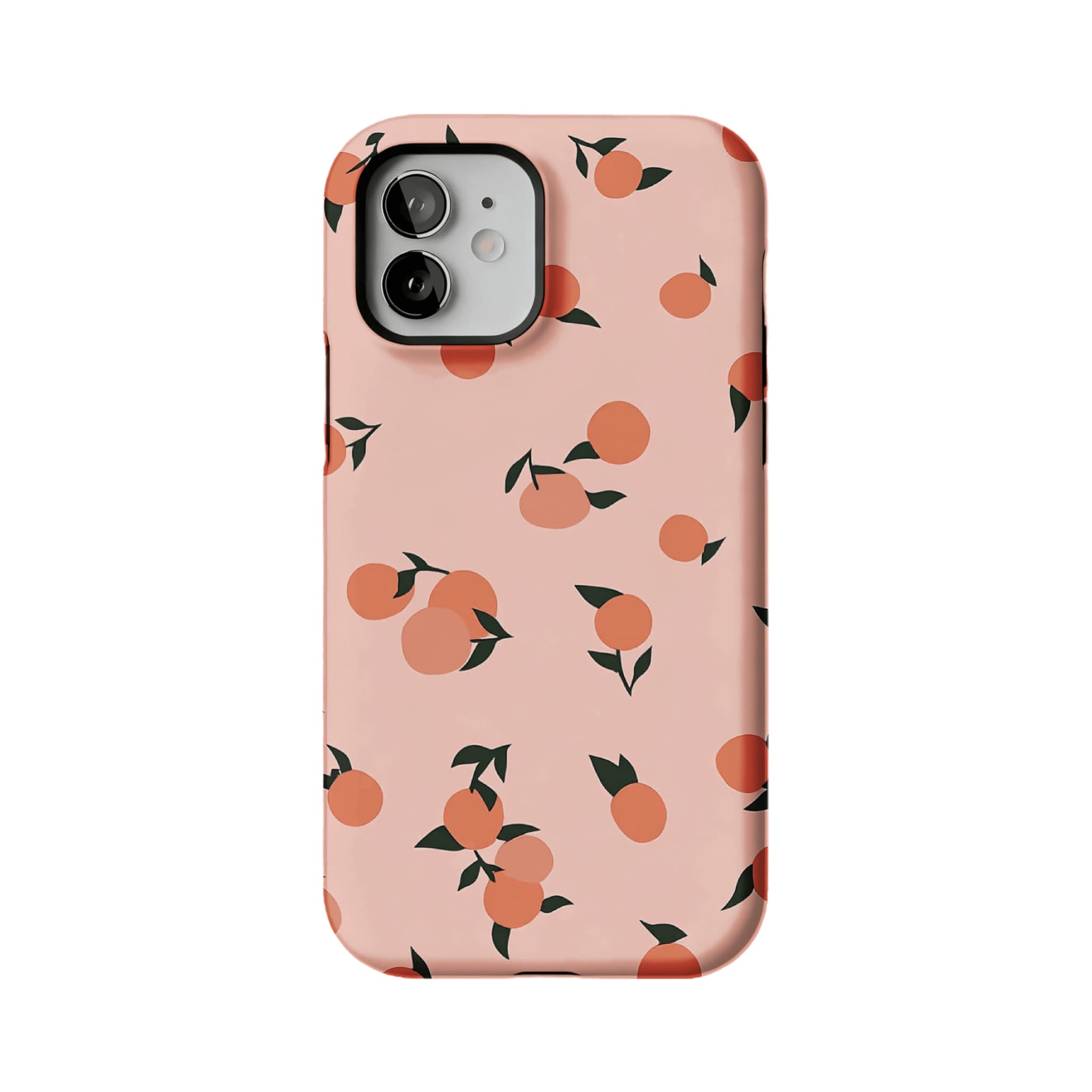 Soft Pink Fresh Orange Leaf Casual Shockproof Anti-slip iPhone Case