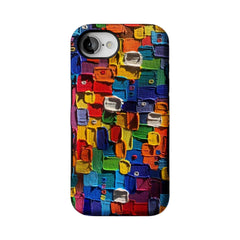 Impasto Oil Painting Phone Case | Abstract Colorful Blocks Art Cover for iPhone