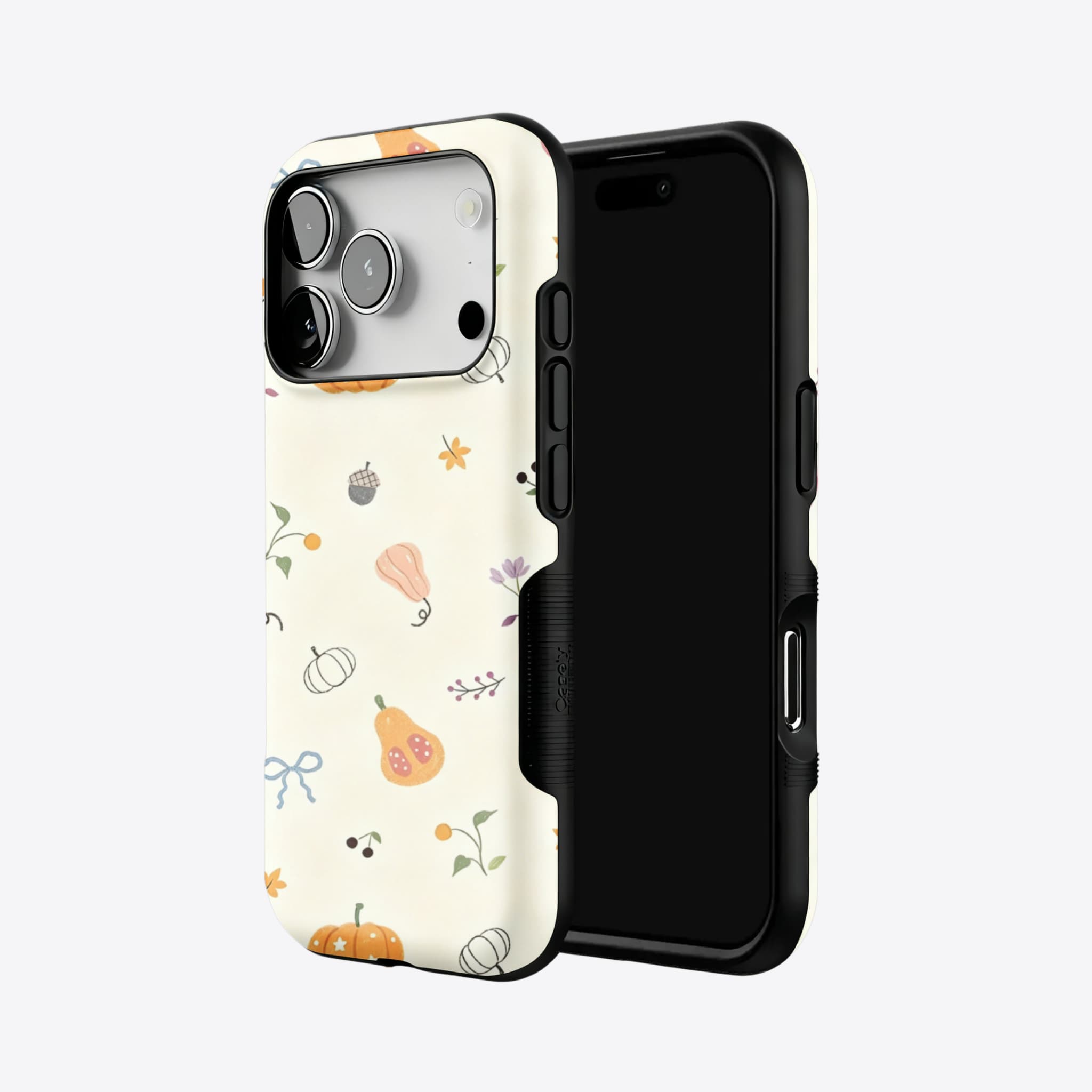 Cute Pink Orange Pumpkin Leaf Anti-Scratch Shockproof iPhone Case