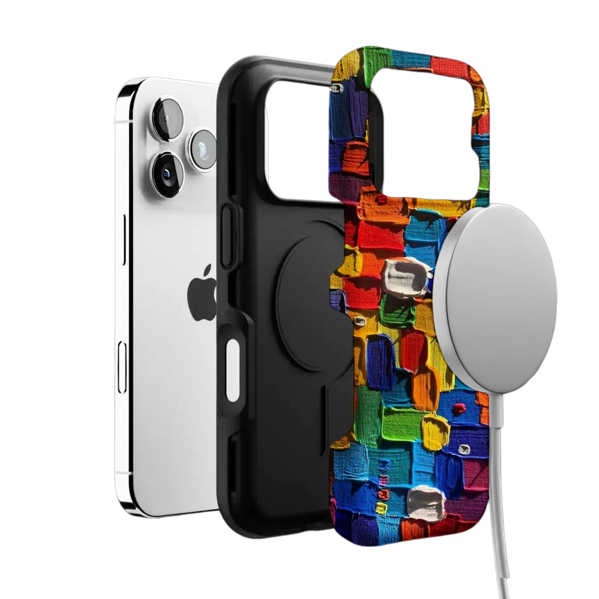 Impasto Oil Painting Phone Case | Abstract Colorful Blocks Art Cover for iPhone