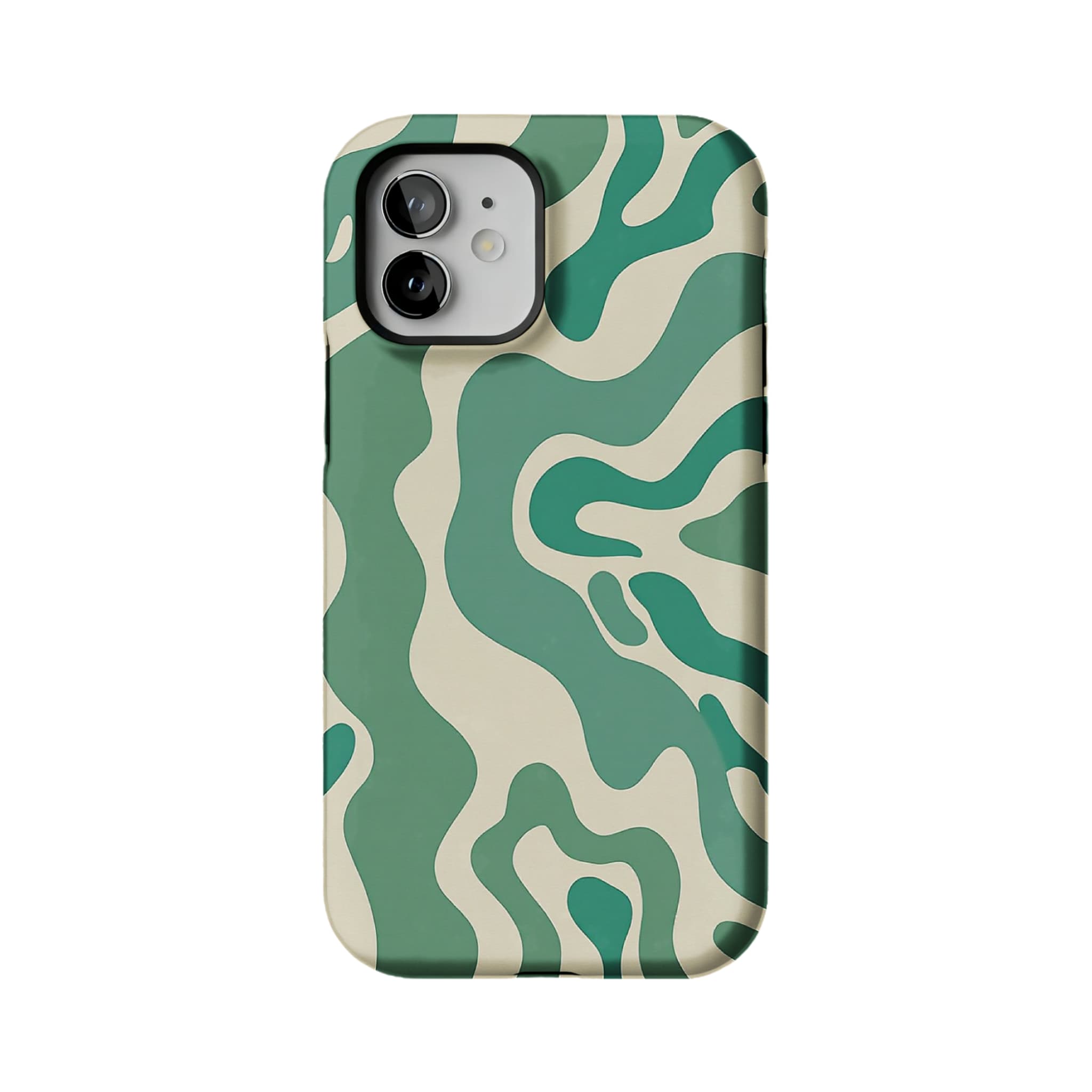 Green Fluid Minimalist Phone Case | Organic Wavy Cover for Everyday Calm