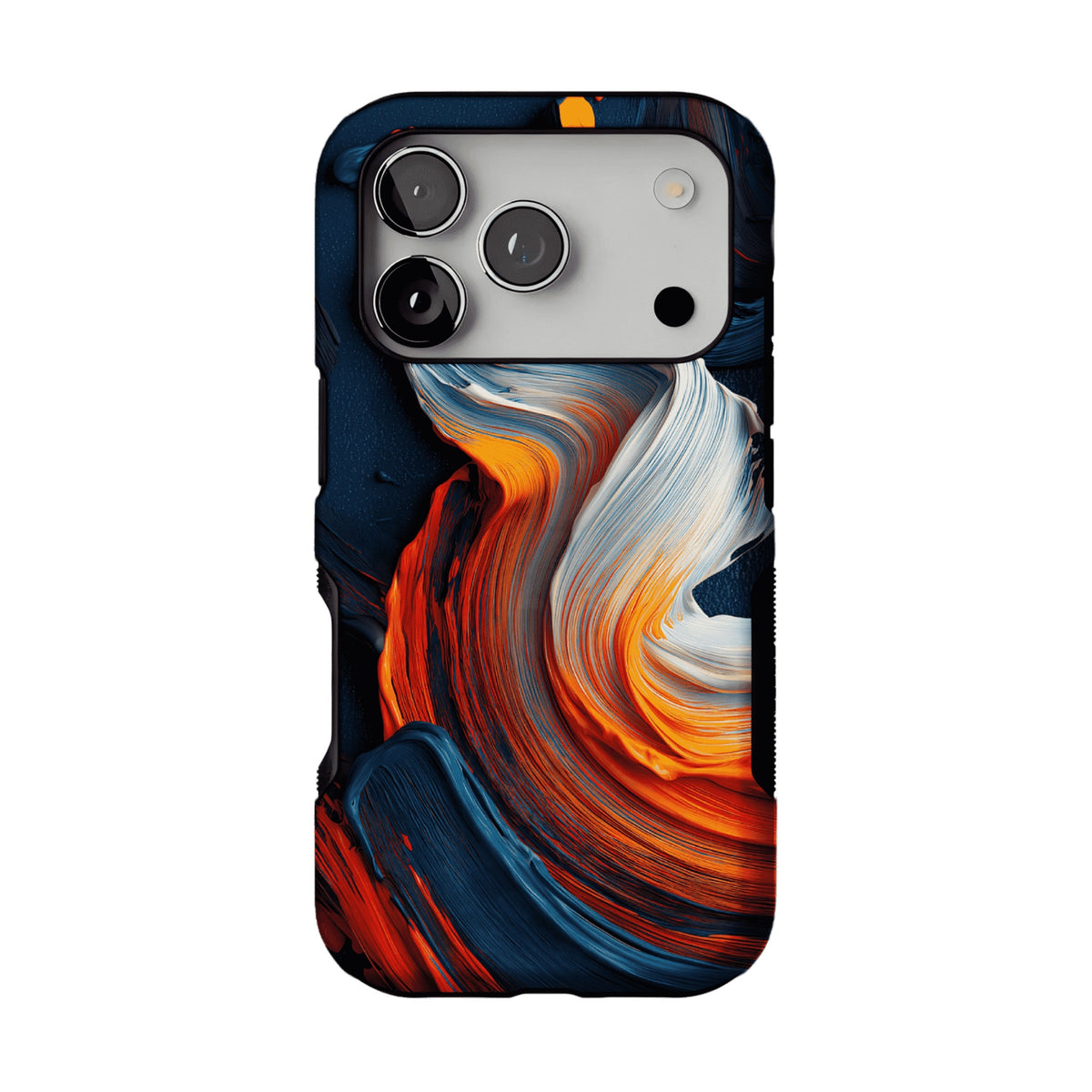 Impasto Swirl Fluid Paint Abstract Phone Case, Modern Art iPhone Protective Cover