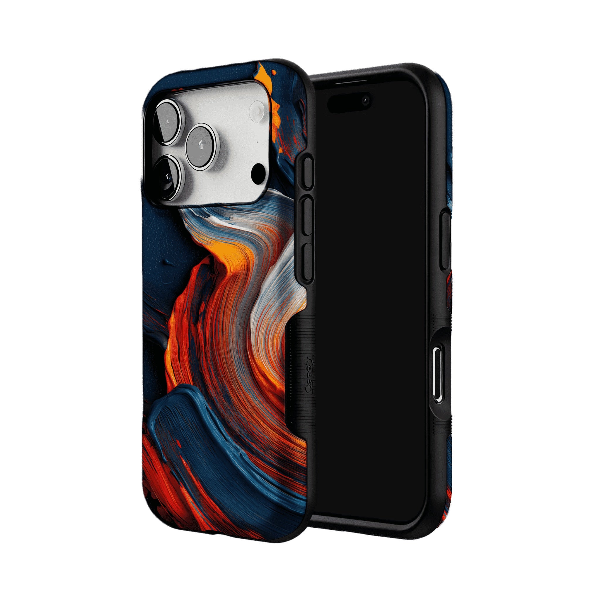 Impasto Swirl Fluid Paint Abstract Phone Case, Modern Art iPhone Protective Cover