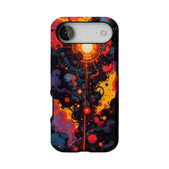 Abstract Cosmic Nebula Phone Case, Cyberpunk Art Cover for iPhone
