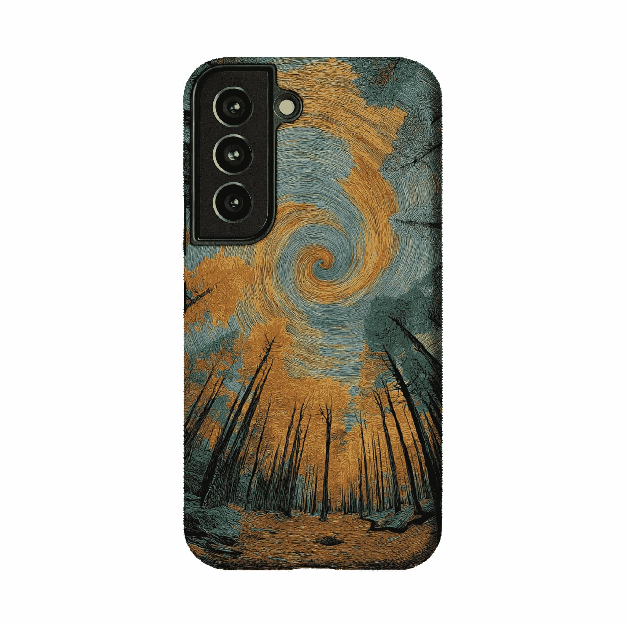Swirl Cloud Autumn Pine Forest Impasto Art Shockproof iPhone Case
