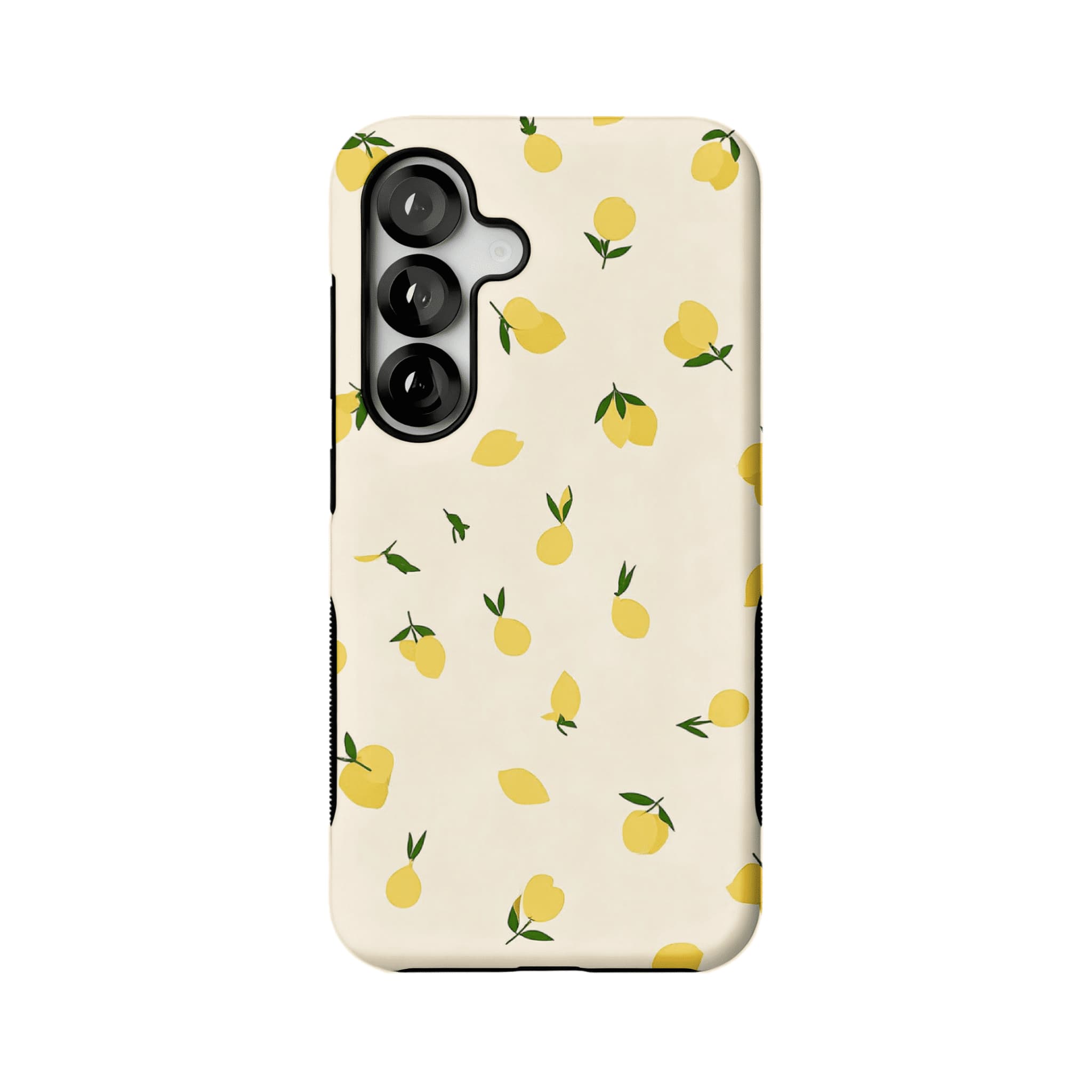 Flat Print Yellow Lemon Leaf Summer Shockproof Anti-slip iPhone Case