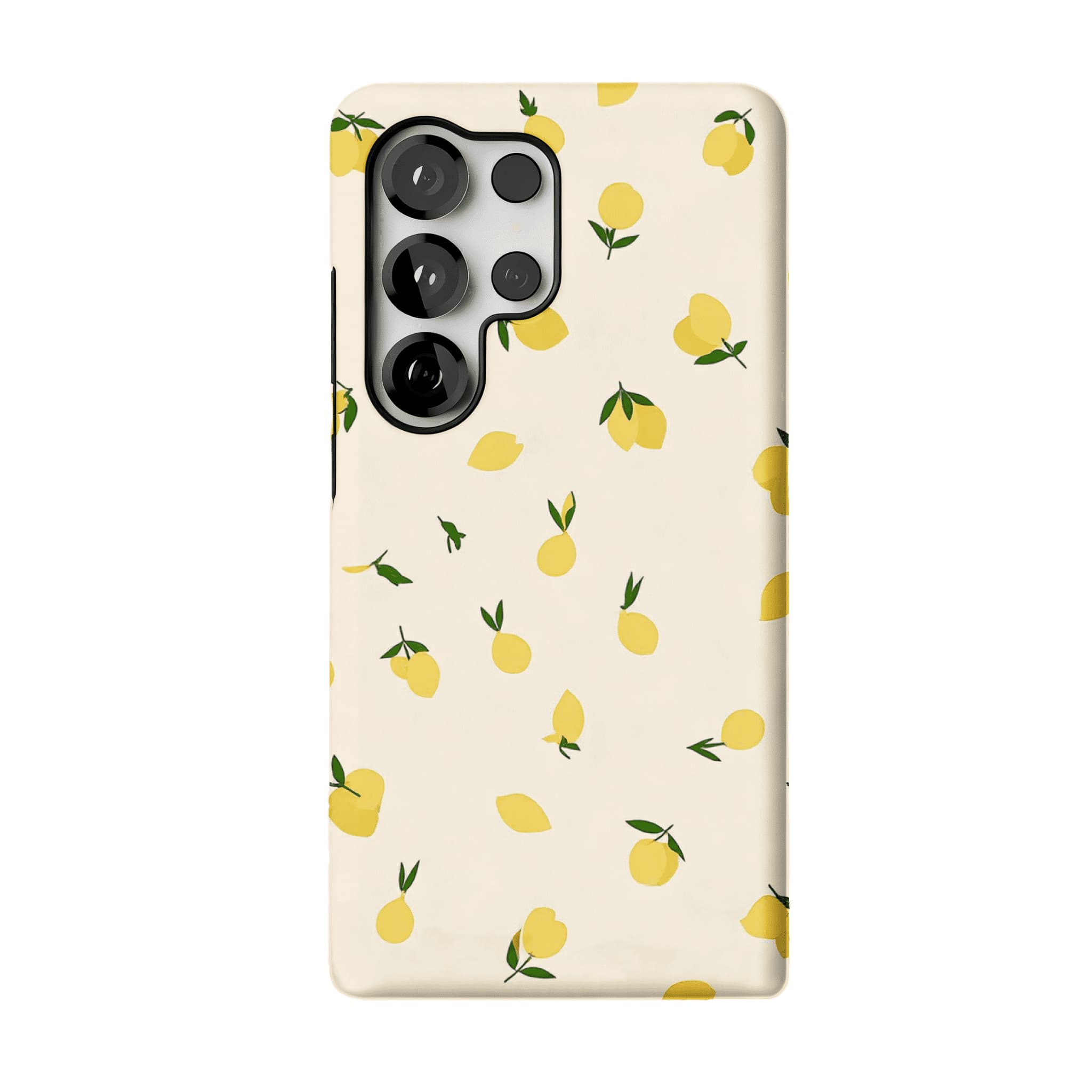 Flat Print Yellow Lemon Leaf Summer Shockproof Anti-slip iPhone Case