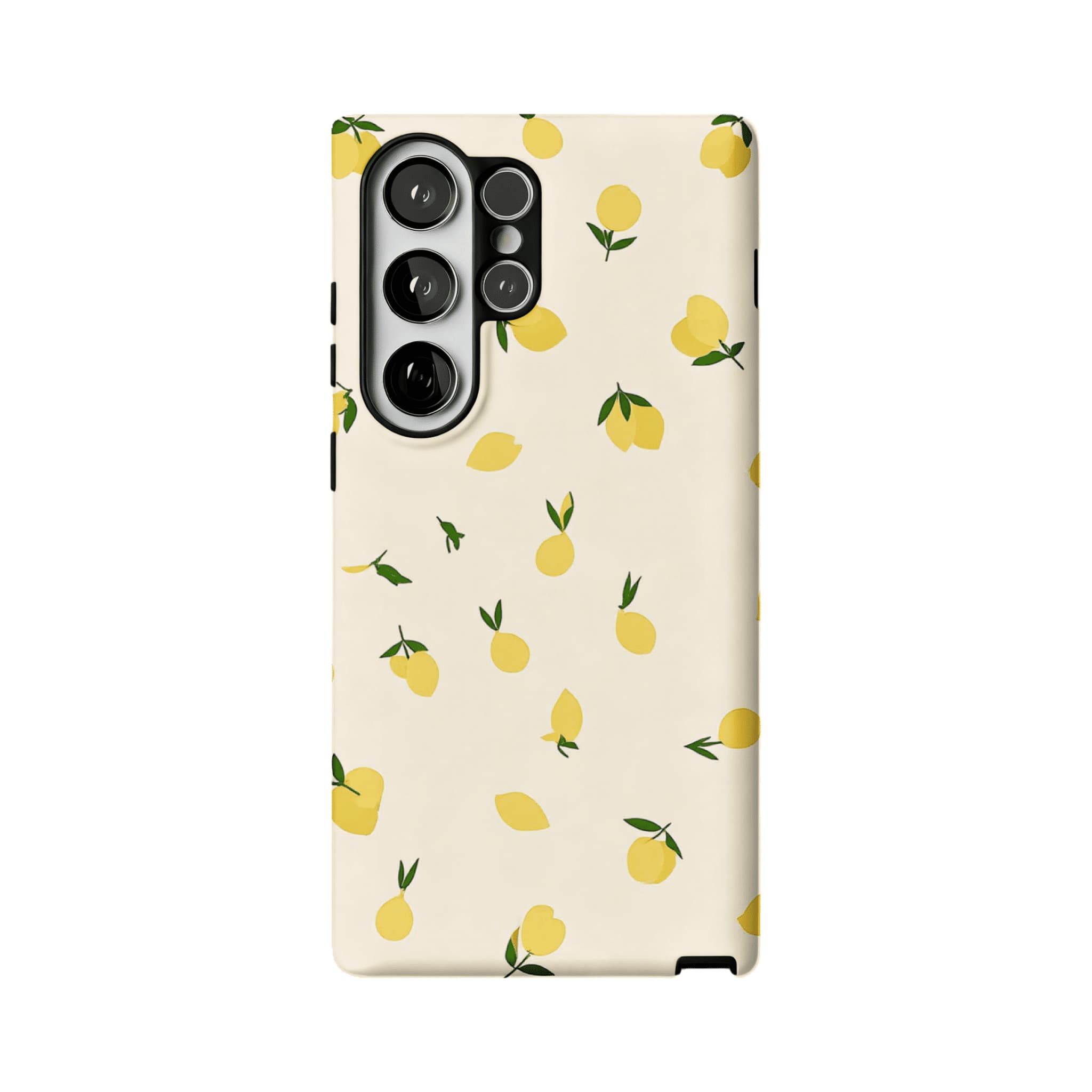 Flat Print Yellow Lemon Leaf Summer Shockproof Anti-slip iPhone Case