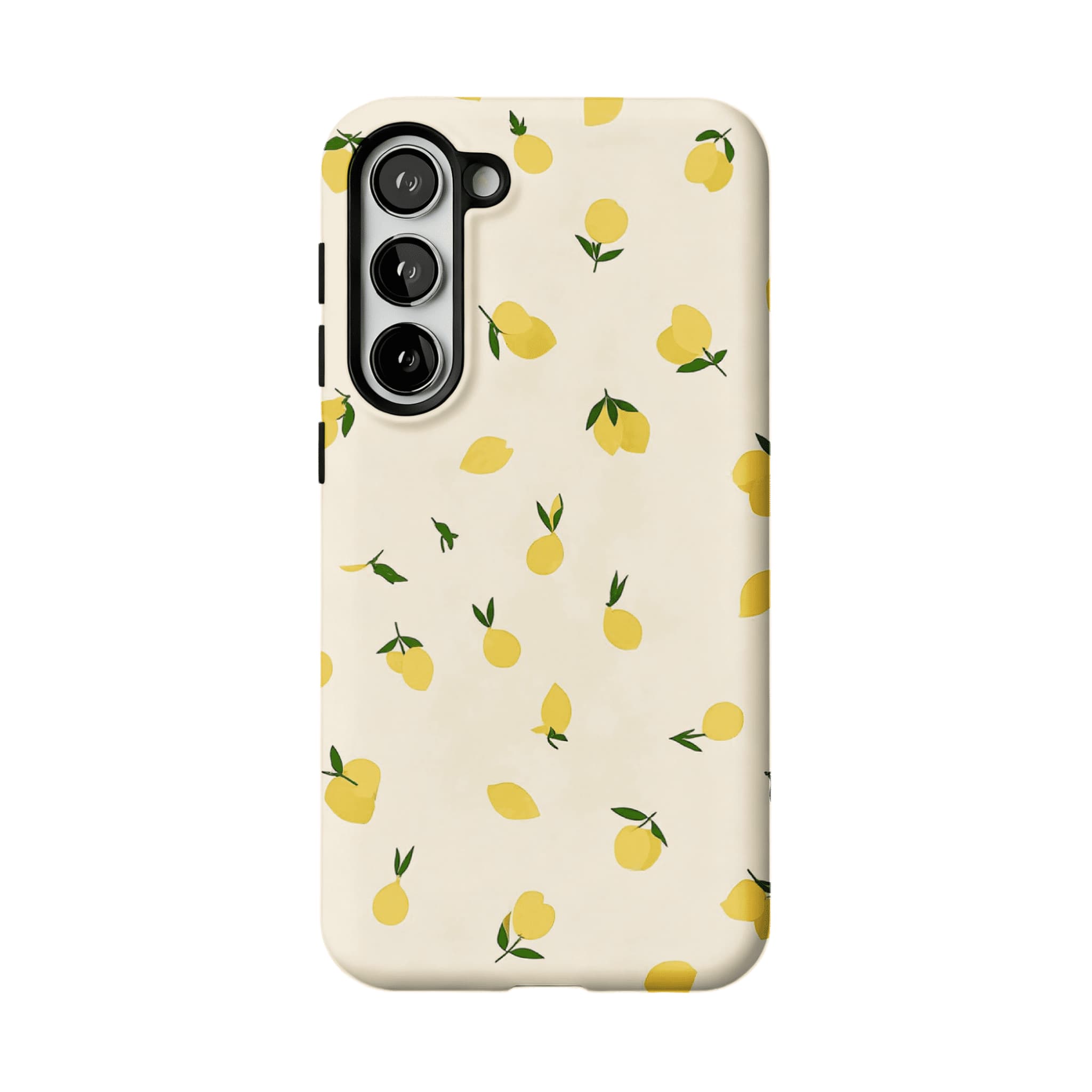 Flat Print Yellow Lemon Leaf Summer Shockproof Anti-slip iPhone Case