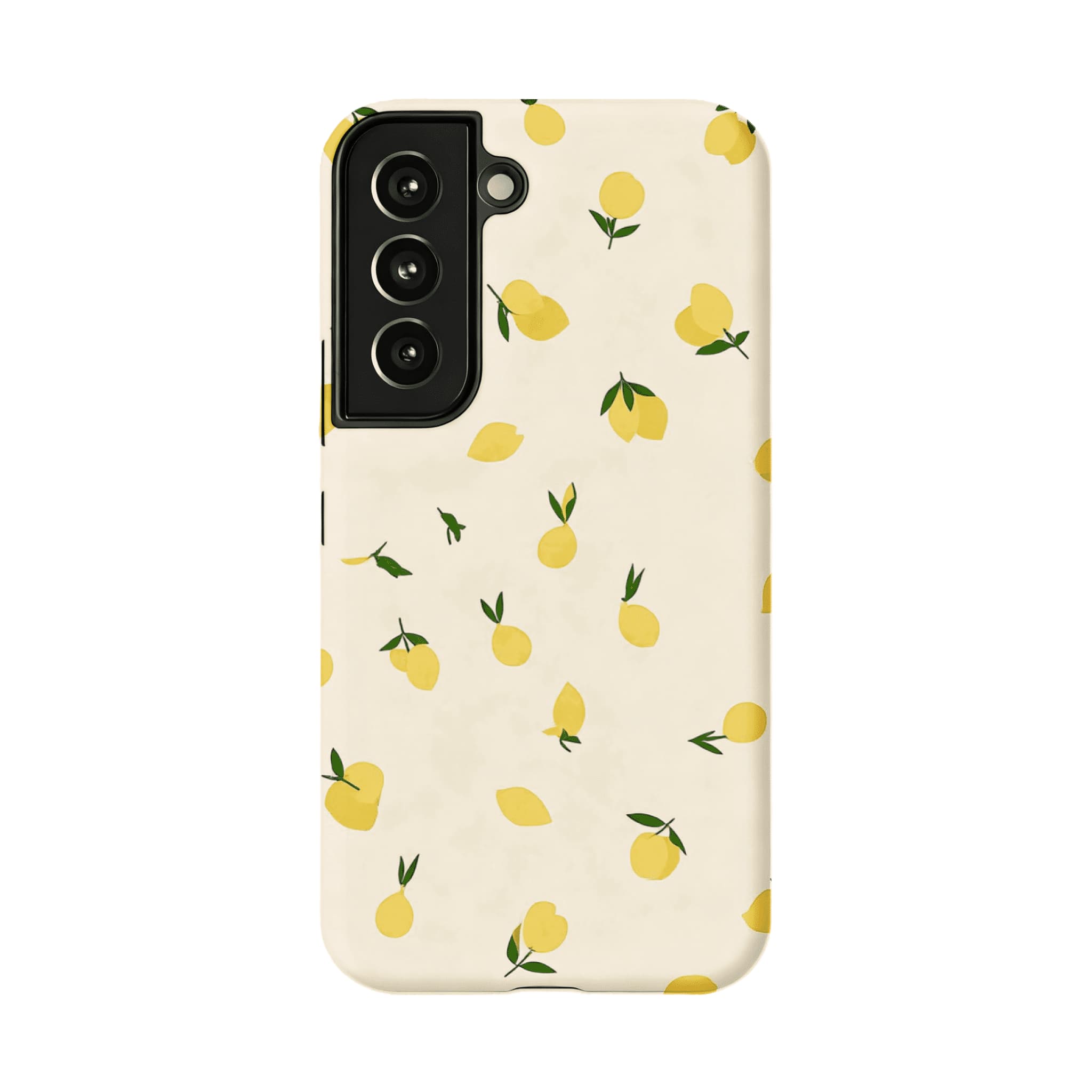 Flat Print Yellow Lemon Leaf Summer Shockproof Anti-slip iPhone Case