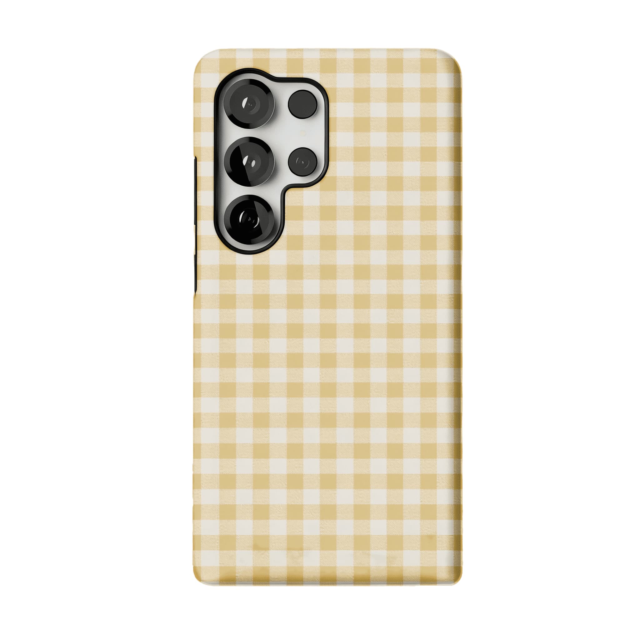 Cream Yellow Classic Gingham Plaid Shockproof Anti-slip iPhone Case