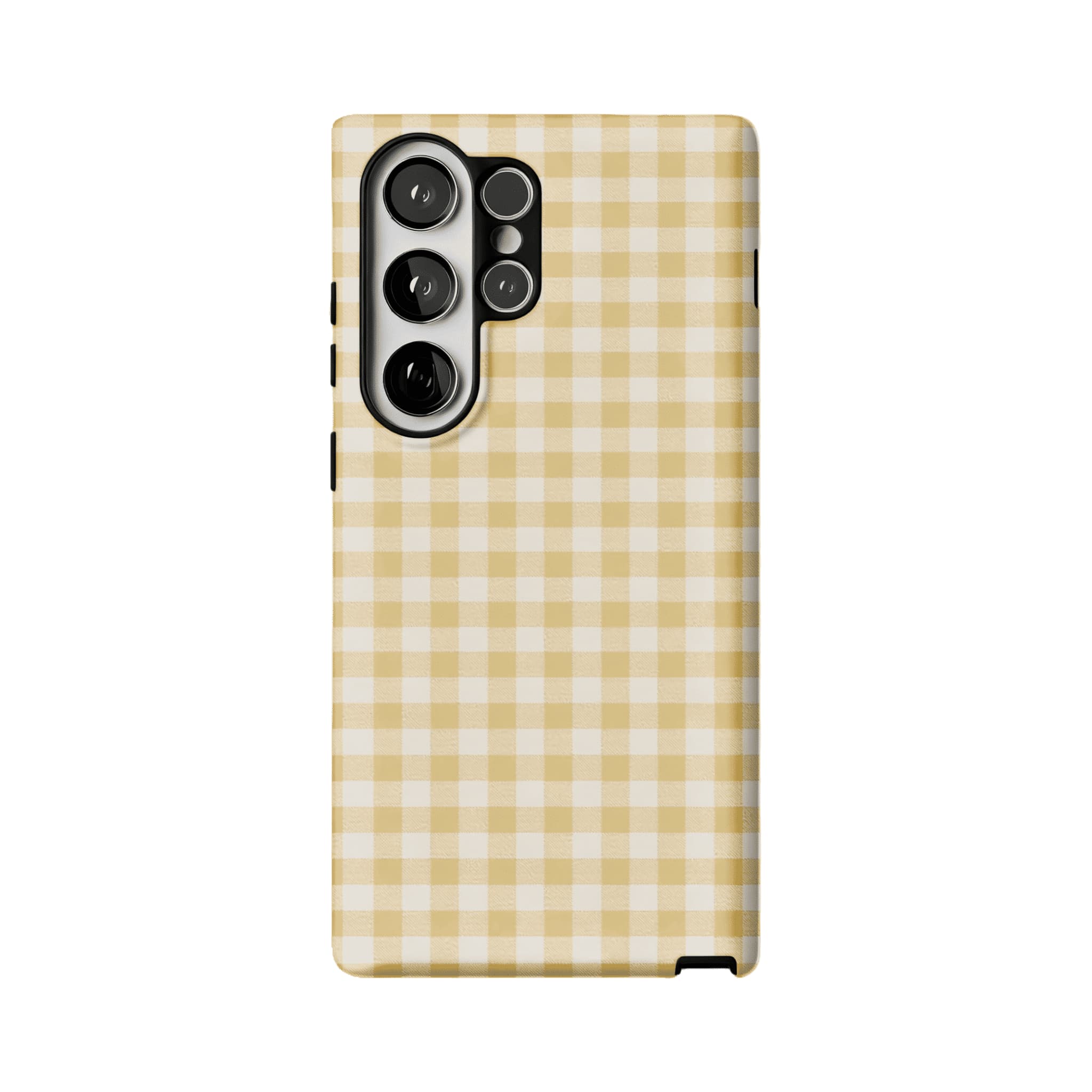 Cream Yellow Classic Gingham Plaid Shockproof Anti-slip iPhone Case