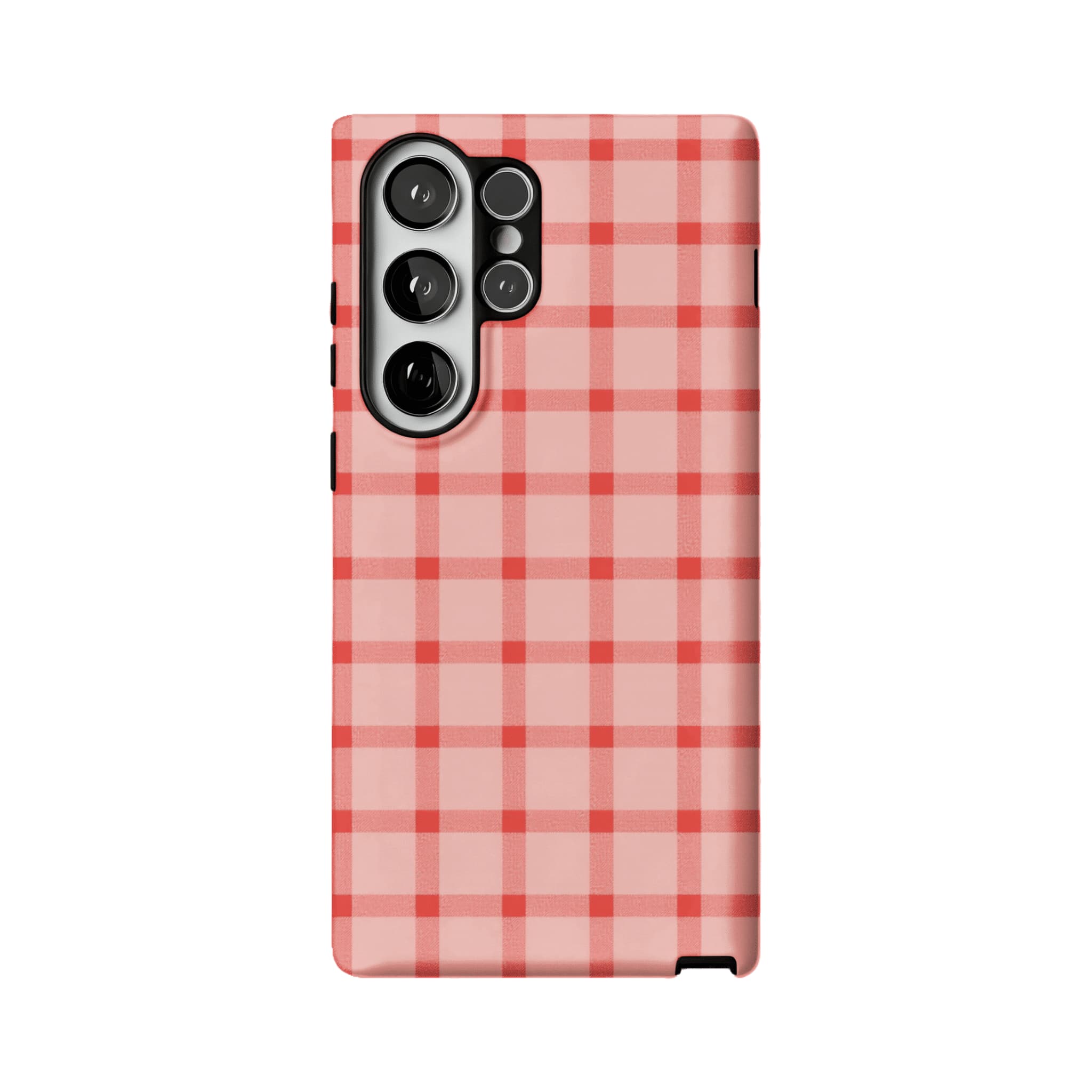 Blush Pink Red Classic Gingham Shockproof Anti-slip iPhone Case