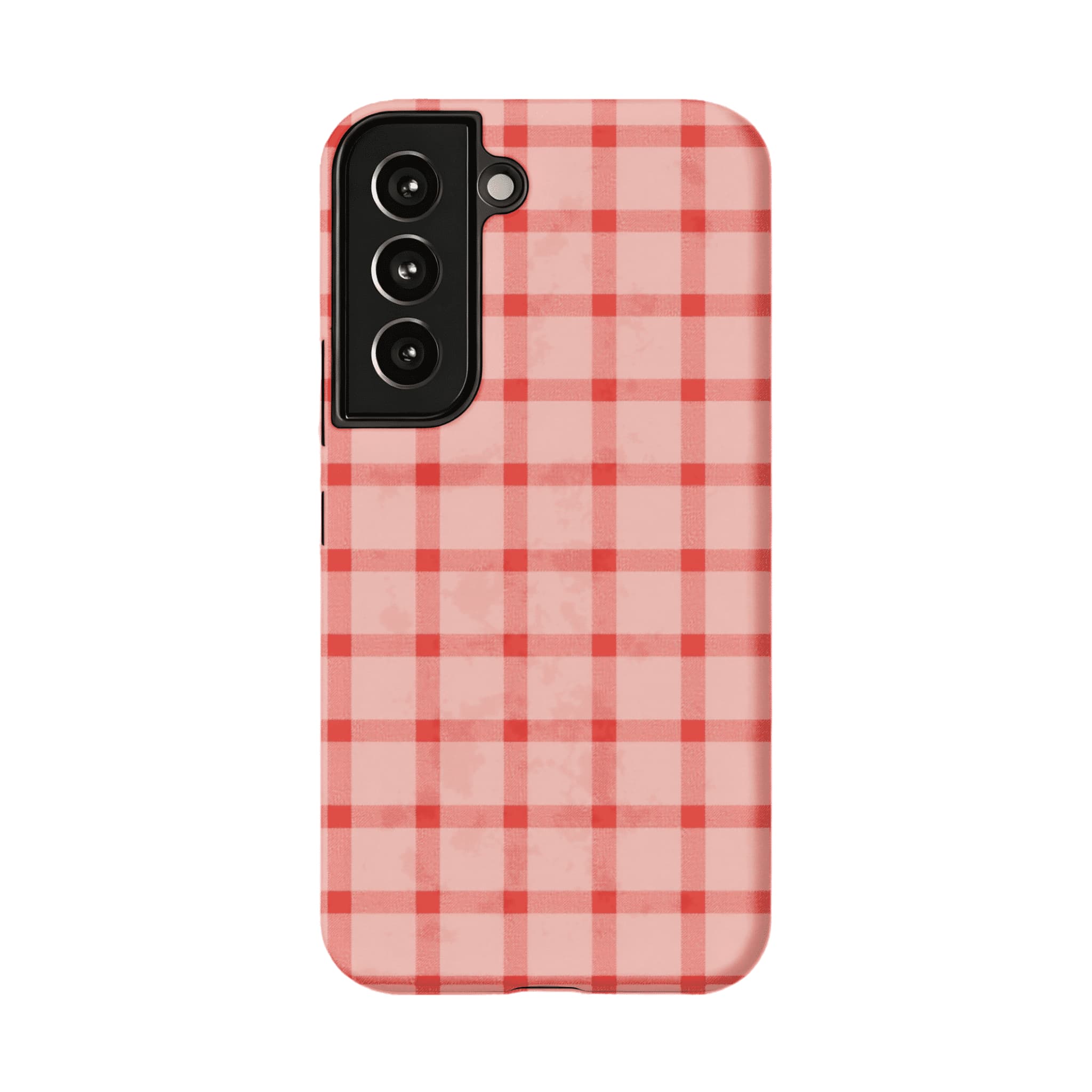 Blush Pink Red Classic Gingham Shockproof Anti-slip iPhone Case