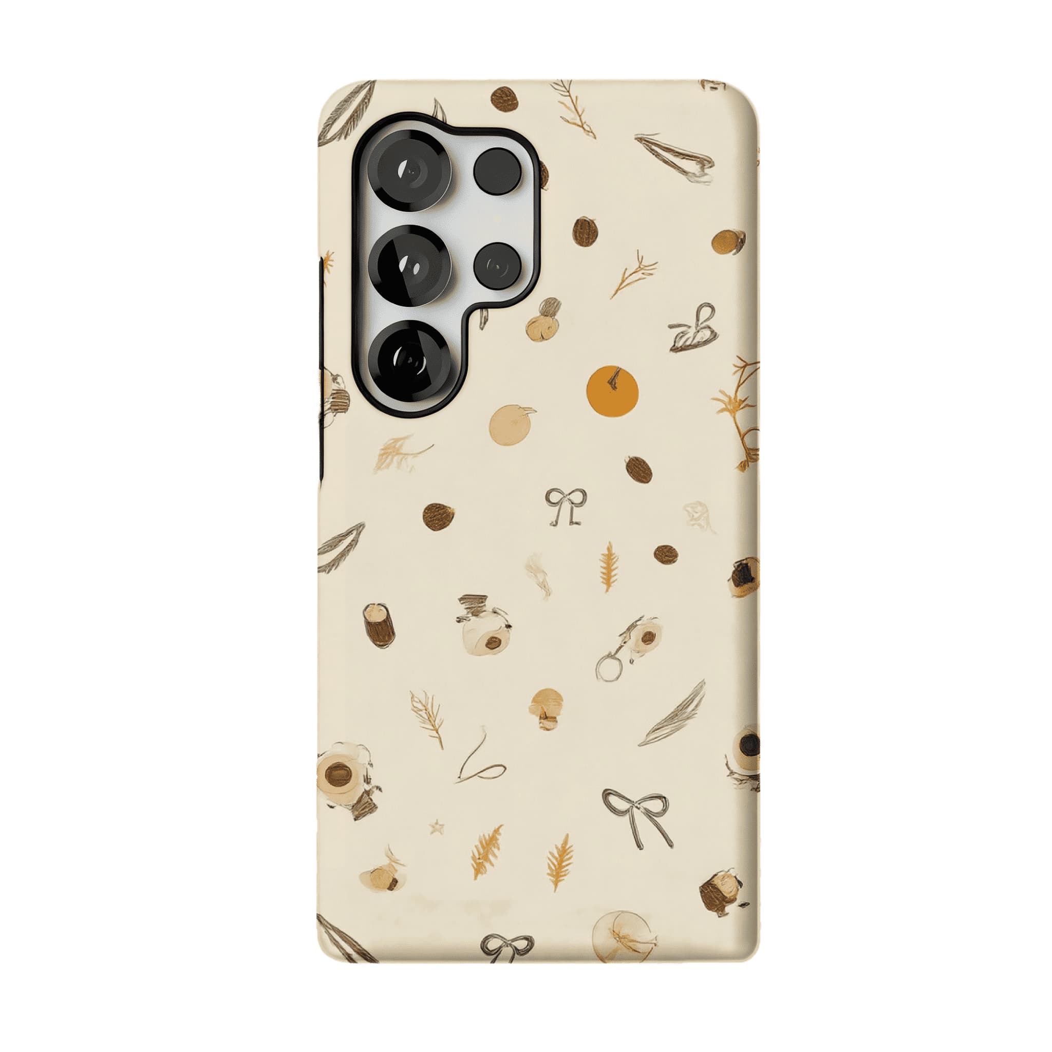 Neutral Warm Autumn Nut Leaf Sketch Shockproof Anti-slip iPhone Case