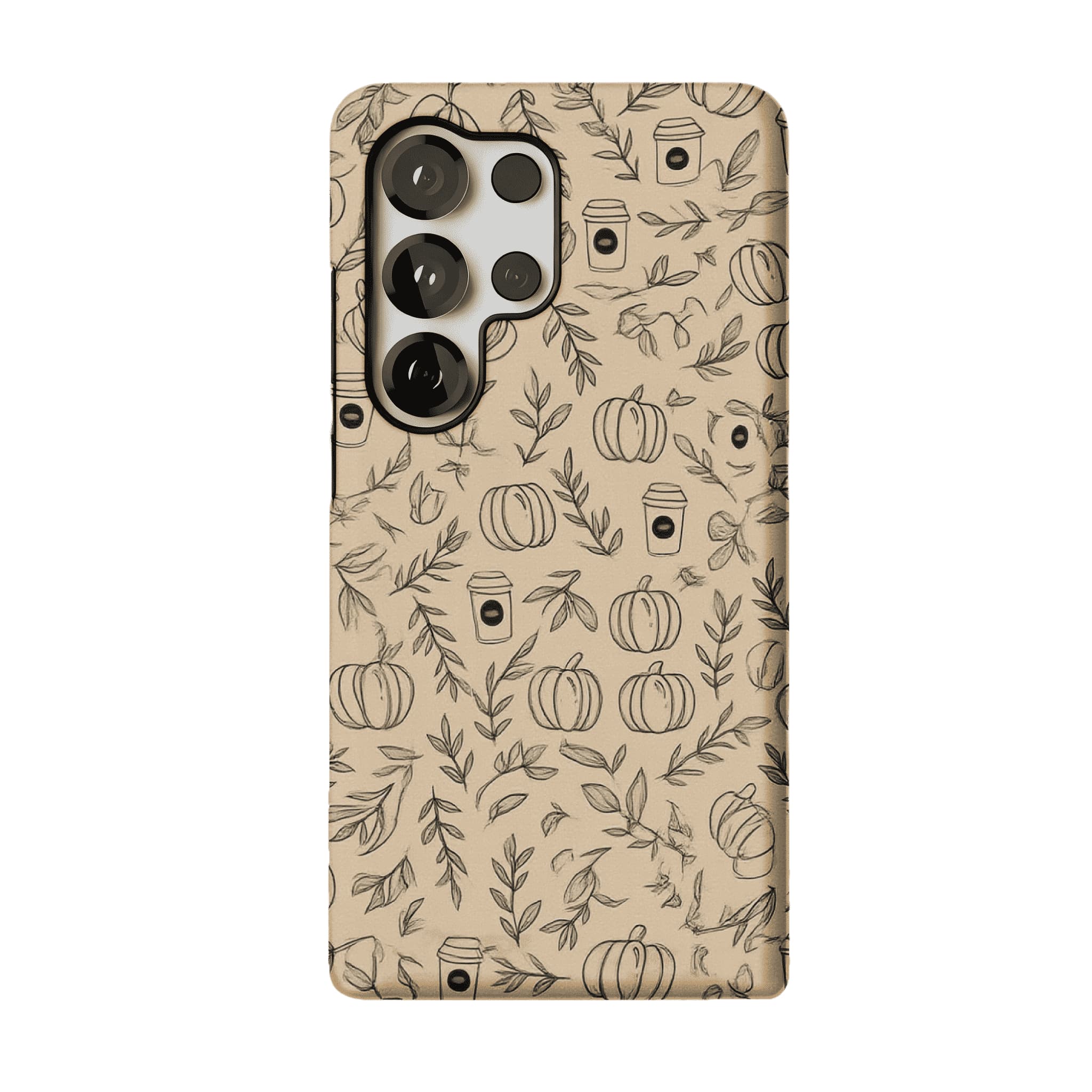 Kraft Beige Base Hand Drawn Autumn Farm Minimal iPhone Cover