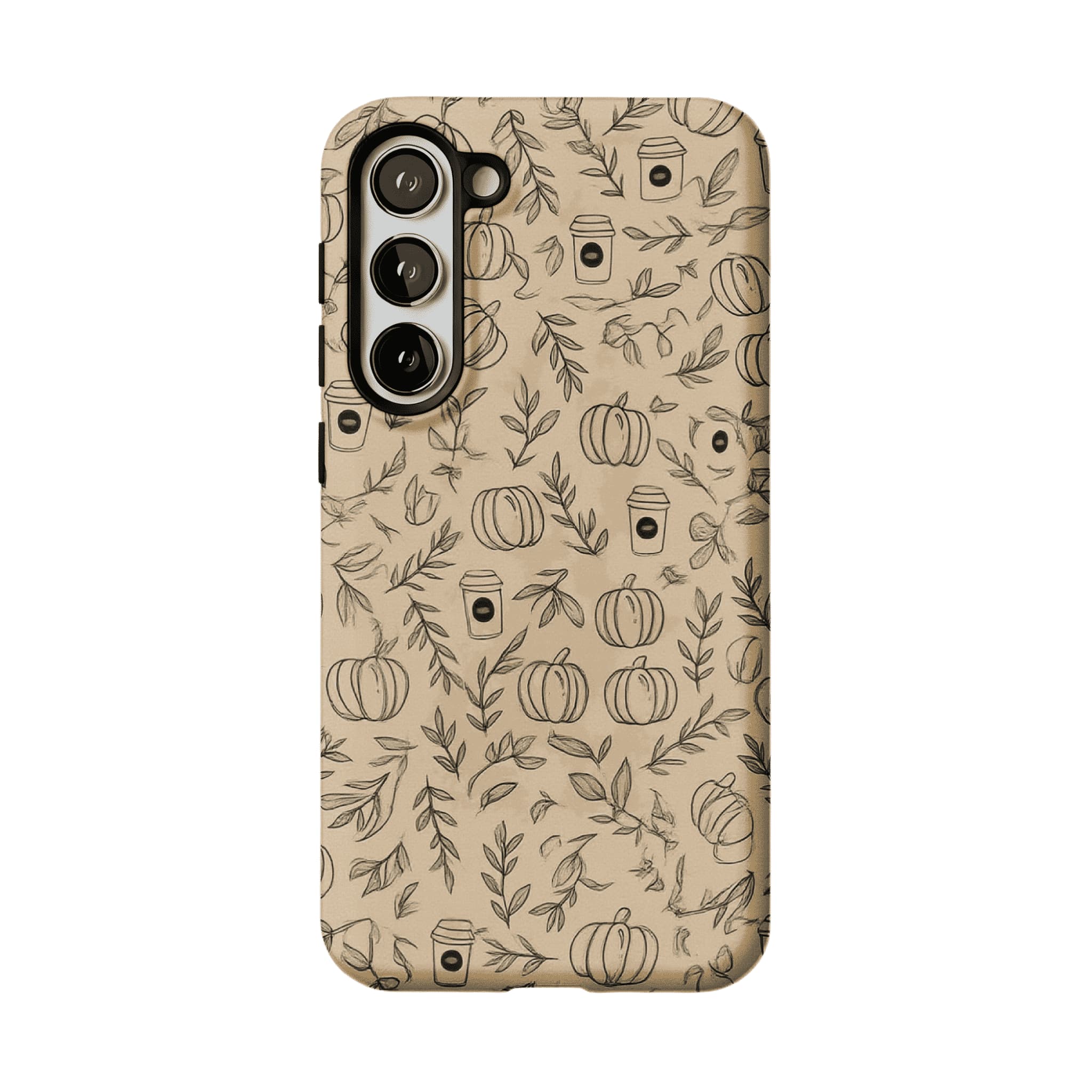 Kraft Beige Base Hand Drawn Autumn Farm Minimal iPhone Cover