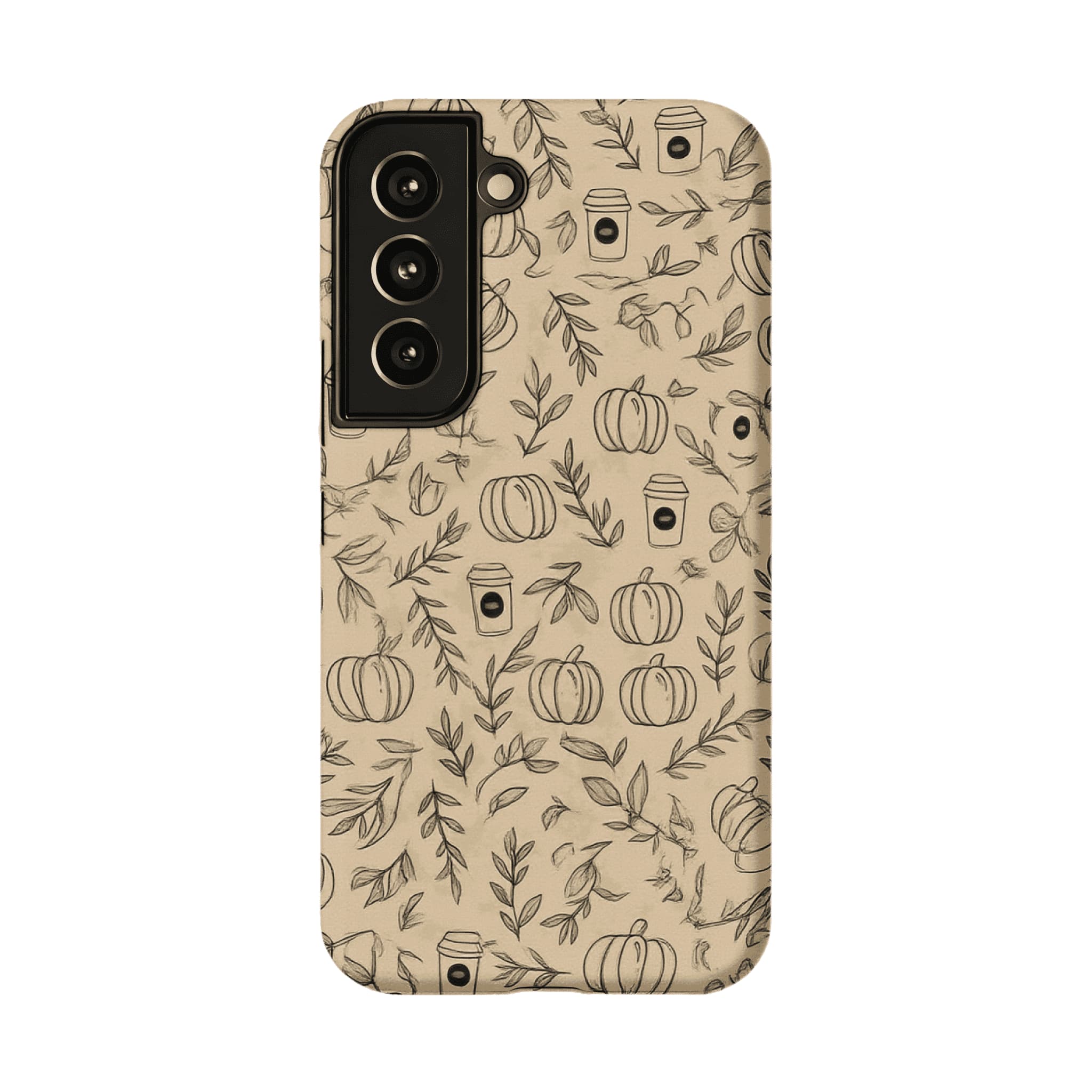 Kraft Beige Base Hand Drawn Autumn Farm Minimal iPhone Cover
