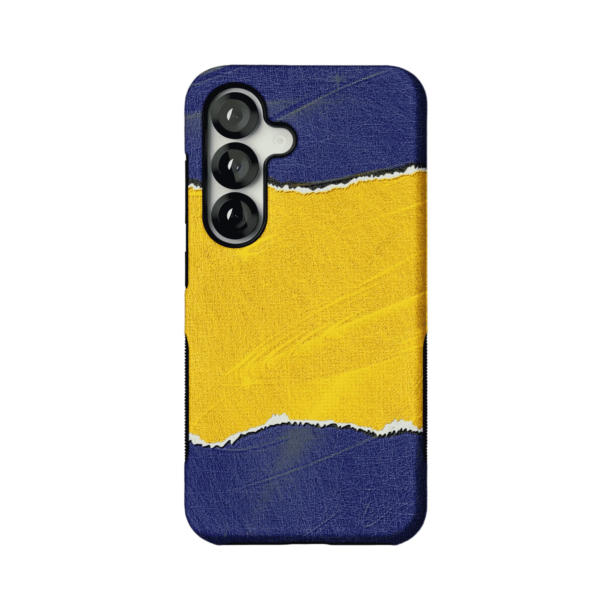 Blue Yellow Torn Paper Texture Phone Case, Shockproof Anti-slip iPhone Cover