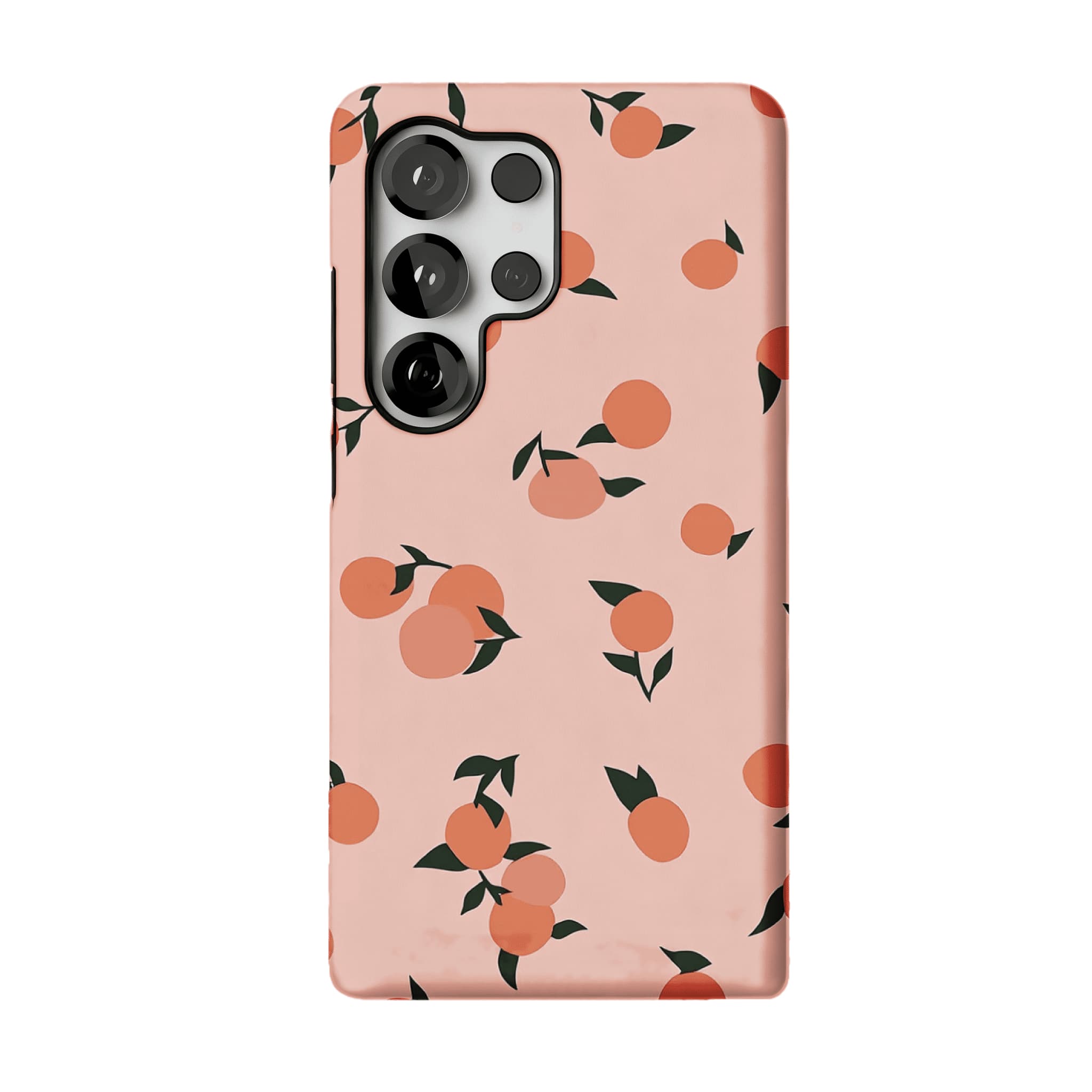 Soft Pink Fresh Orange Leaf Casual Shockproof Anti-slip iPhone Case