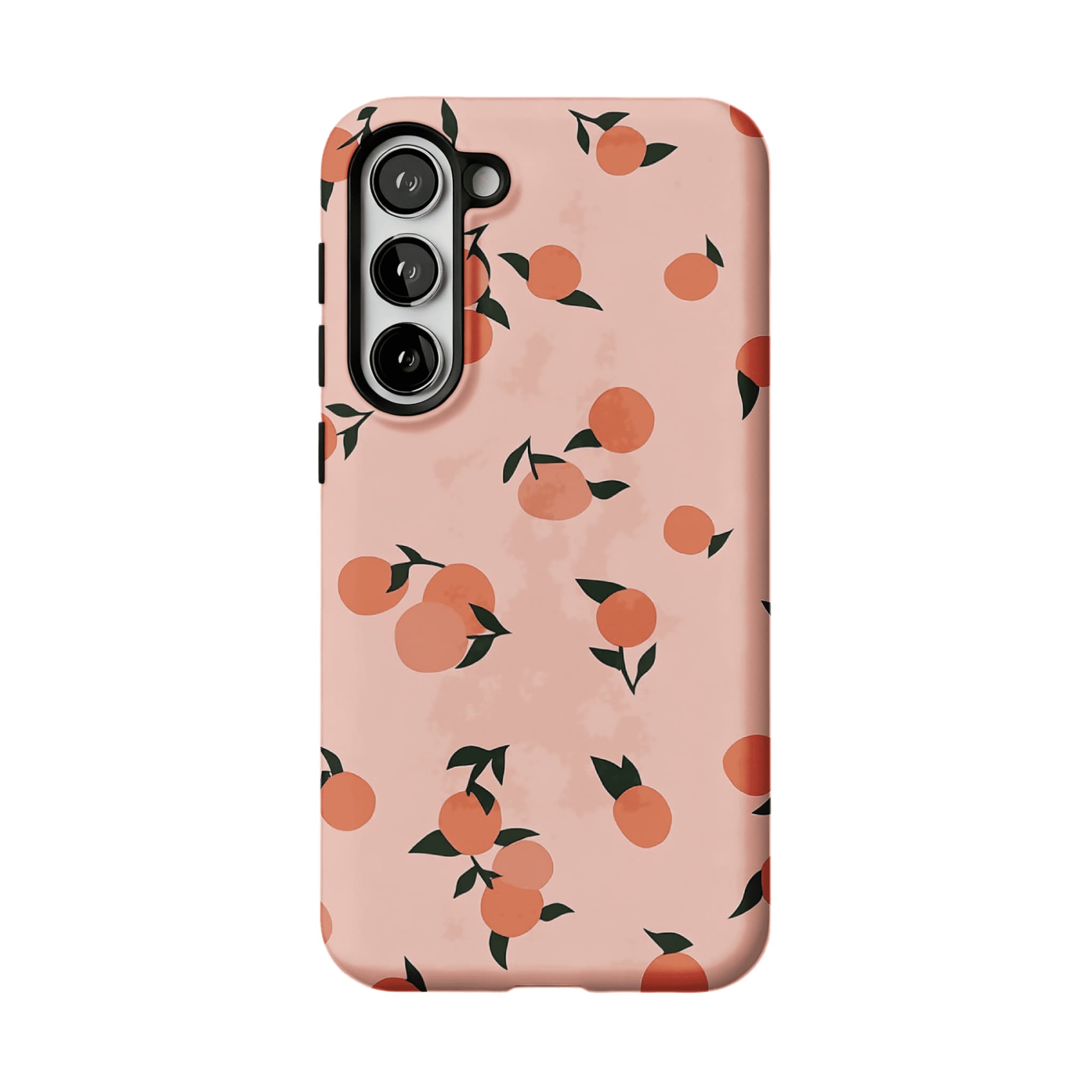 Soft Pink Fresh Orange Leaf Casual Shockproof Anti-slip iPhone Case