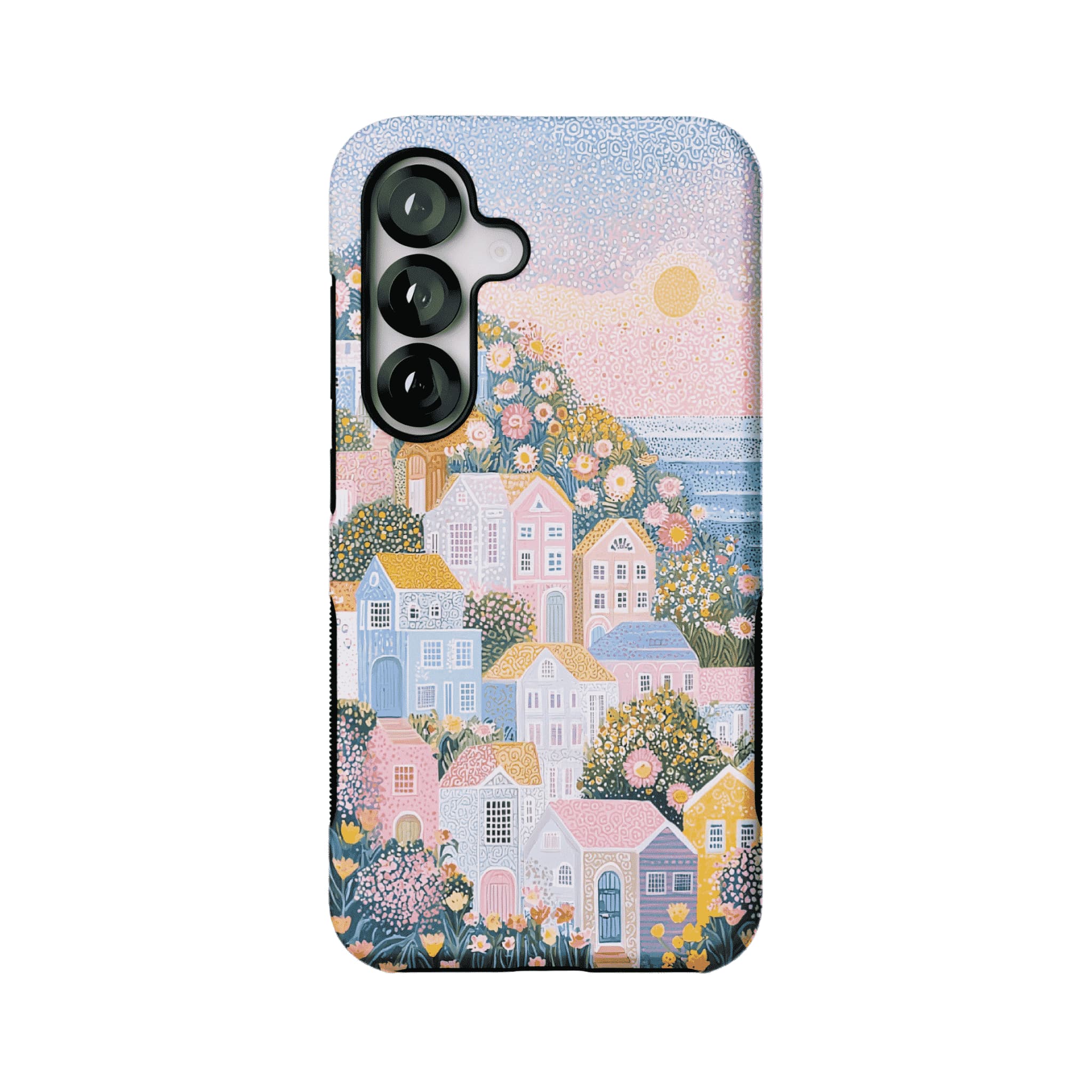 Cute Floral Hillside Cottage Shockproof Anti-slip Pastel iPhone Case