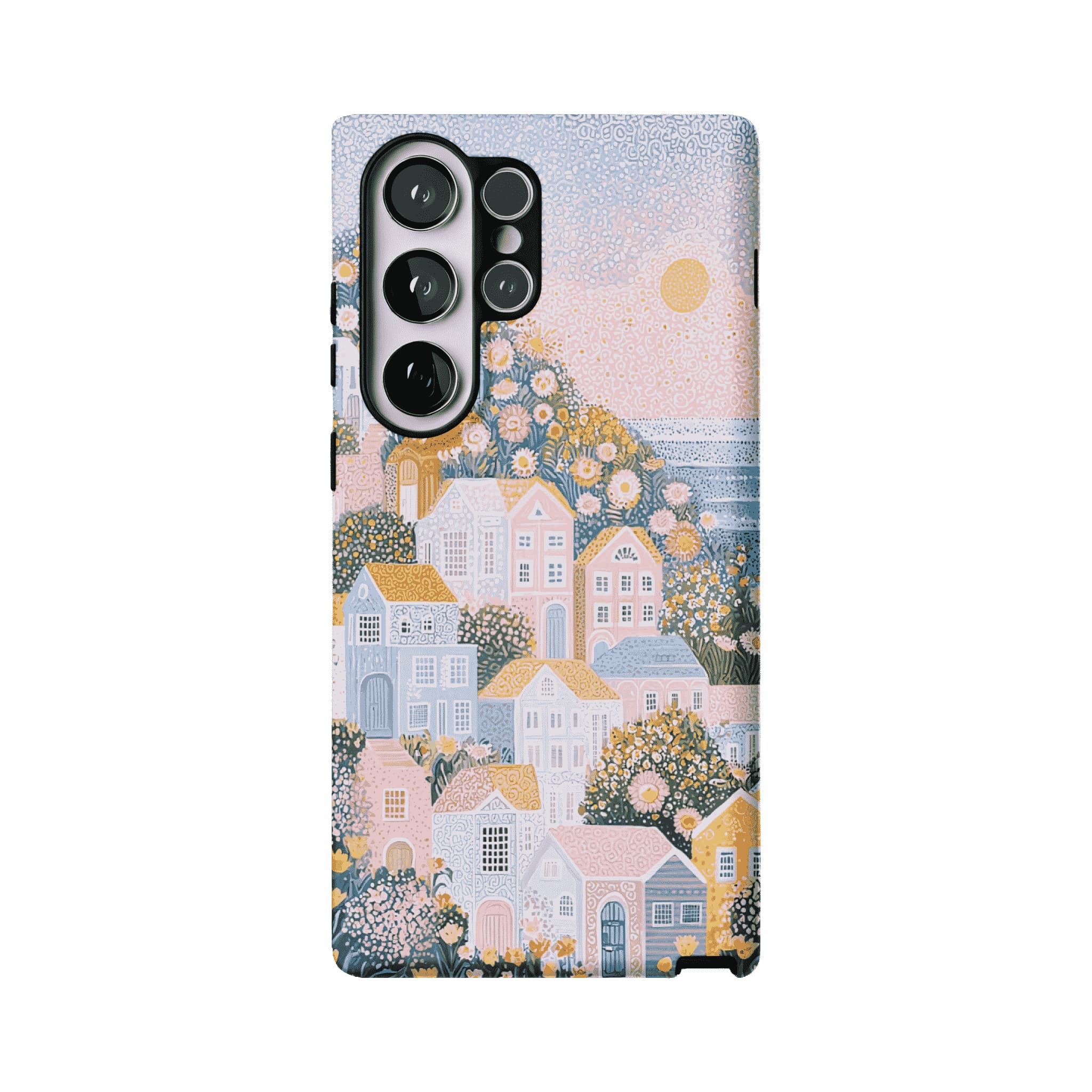 Cute Floral Hillside Cottage Shockproof Anti-slip Pastel iPhone Case