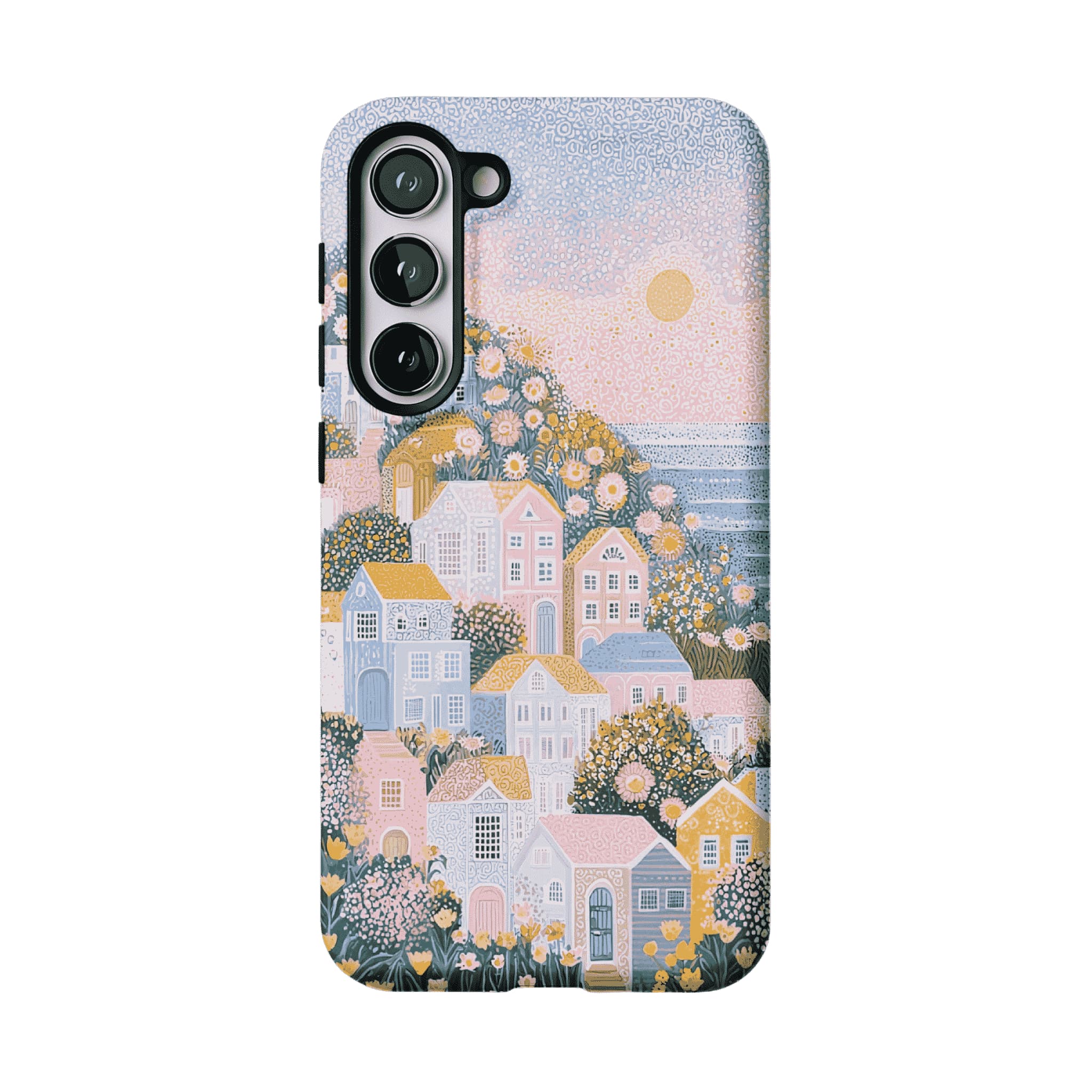 Cute Floral Hillside Cottage Shockproof Anti-slip Pastel iPhone Case