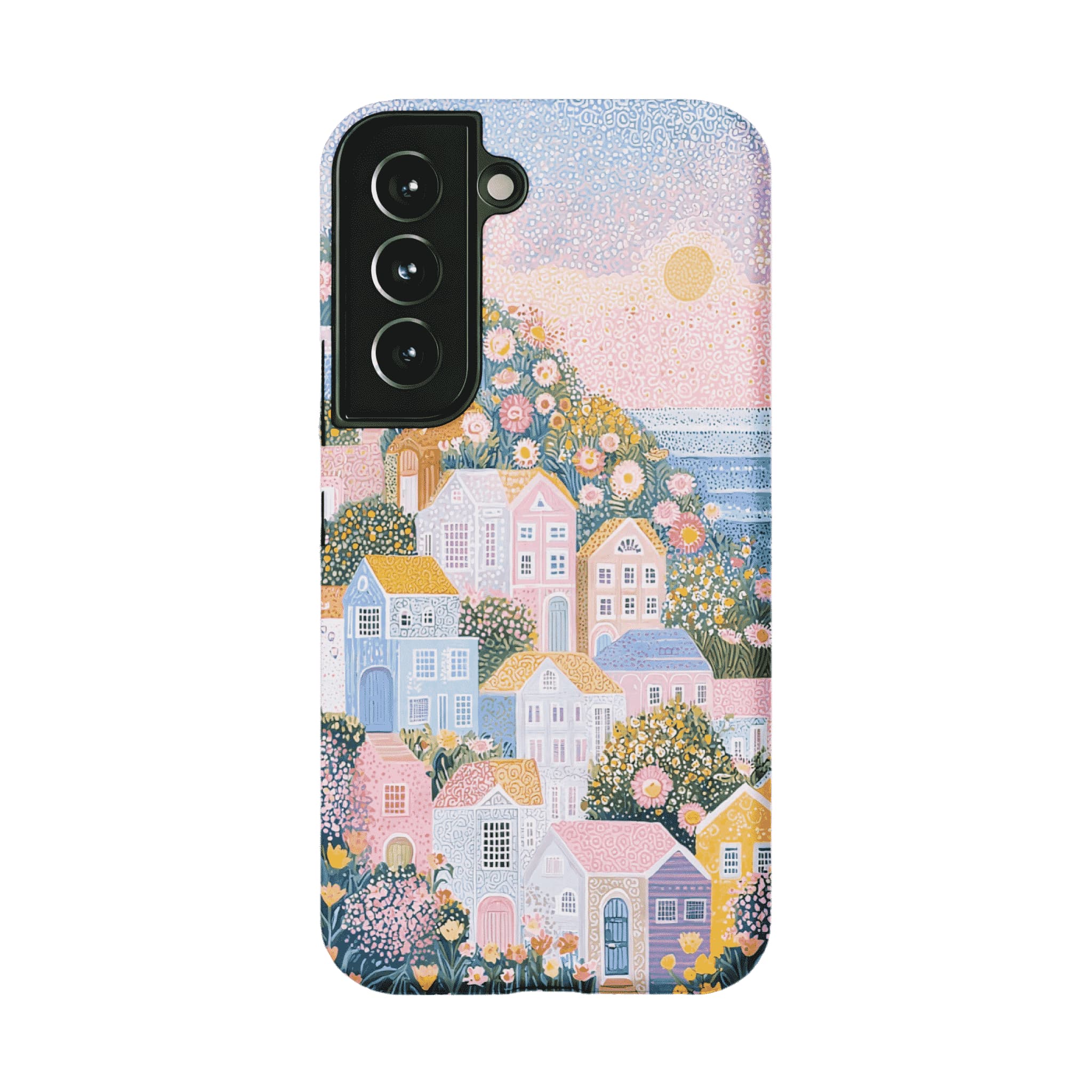Cute Floral Hillside Cottage Shockproof Anti-slip Pastel iPhone Case