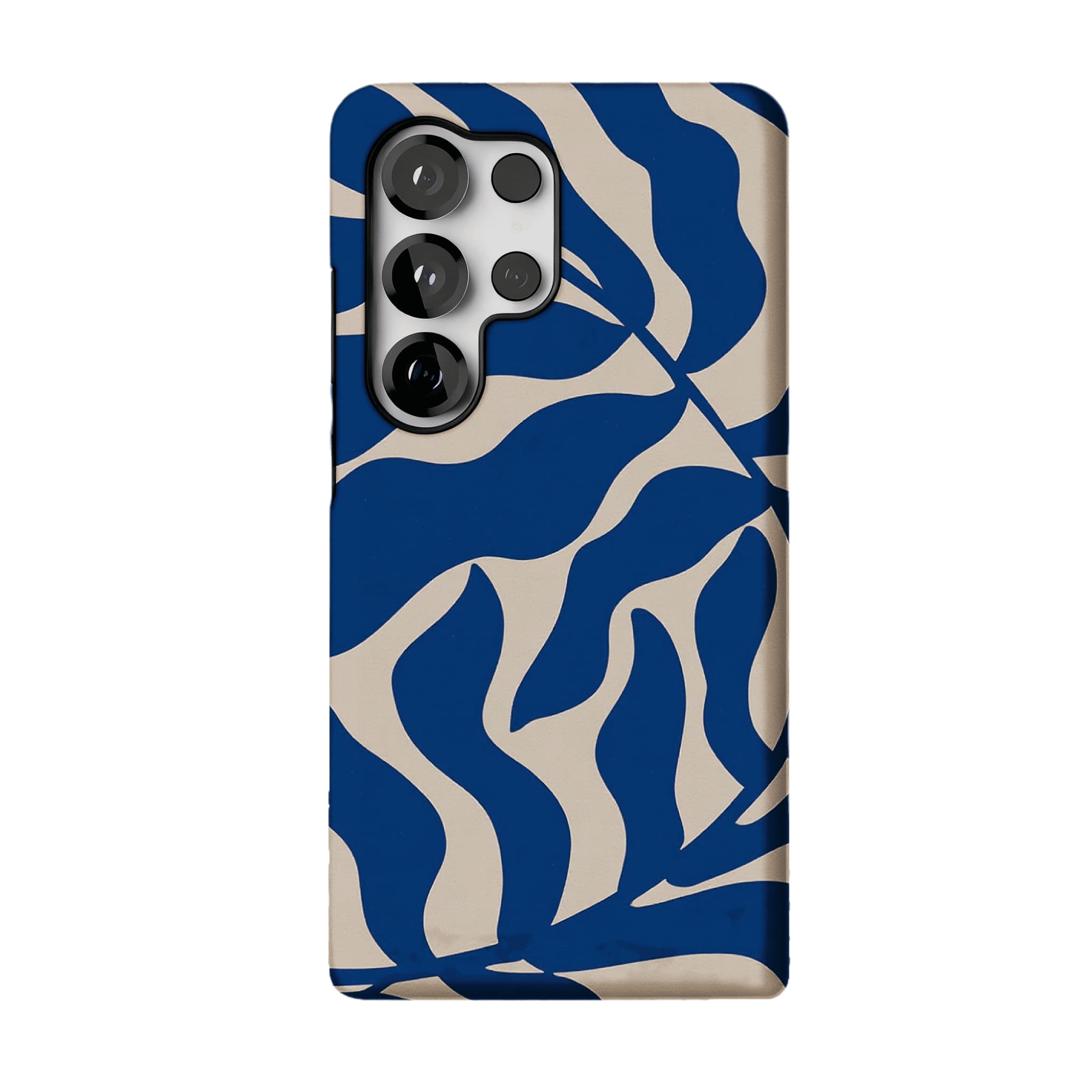 Klein Blue Beige Irregular Curved Wave Abstract Art Shockproof iPhone Case