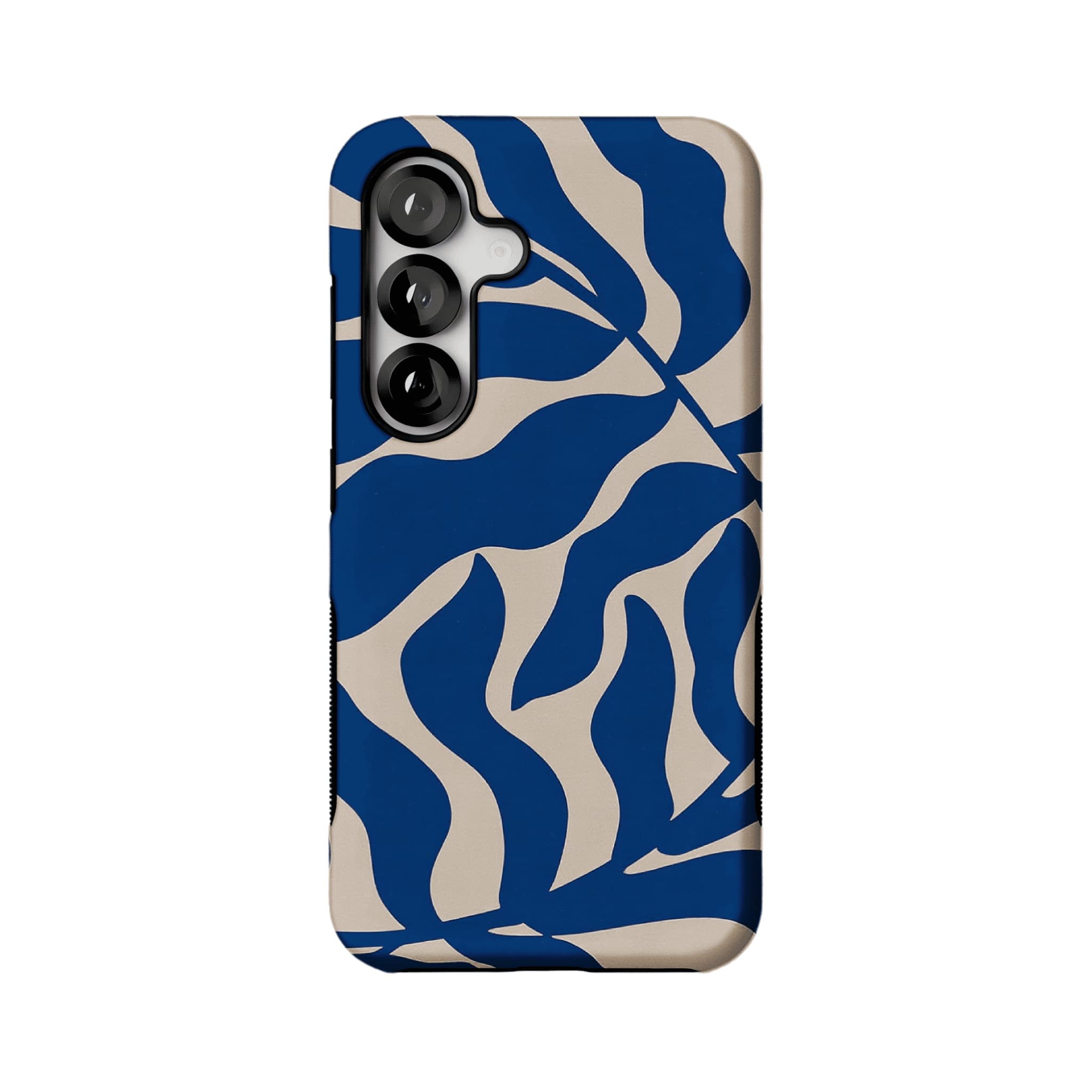 Klein Blue Beige Irregular Curved Wave Abstract Art Shockproof iPhone Case