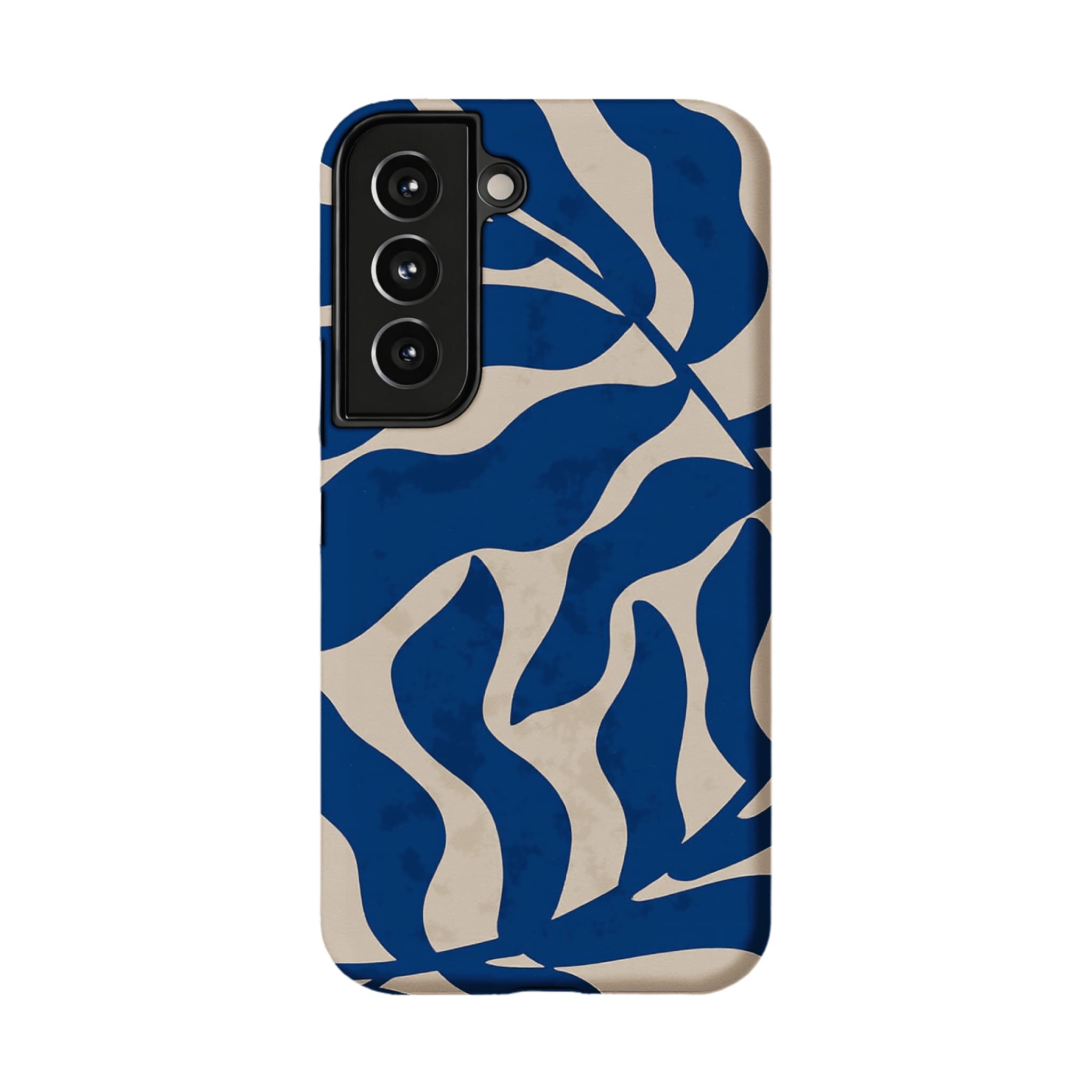 Klein Blue Beige Irregular Curved Wave Abstract Art Shockproof iPhone Case