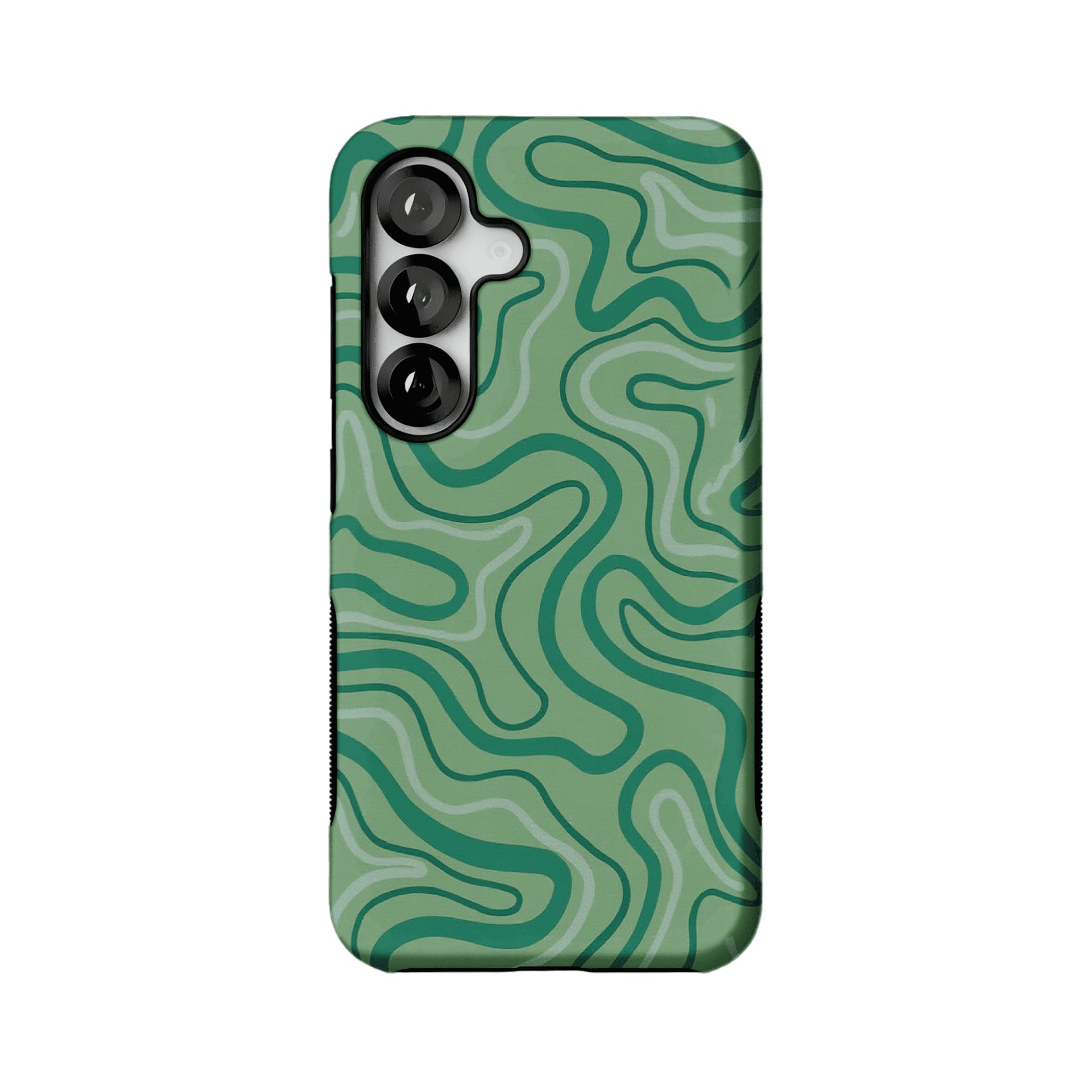 Earthy Green Organic Curve Abstract Shockproof Anti-slip iPhone Case