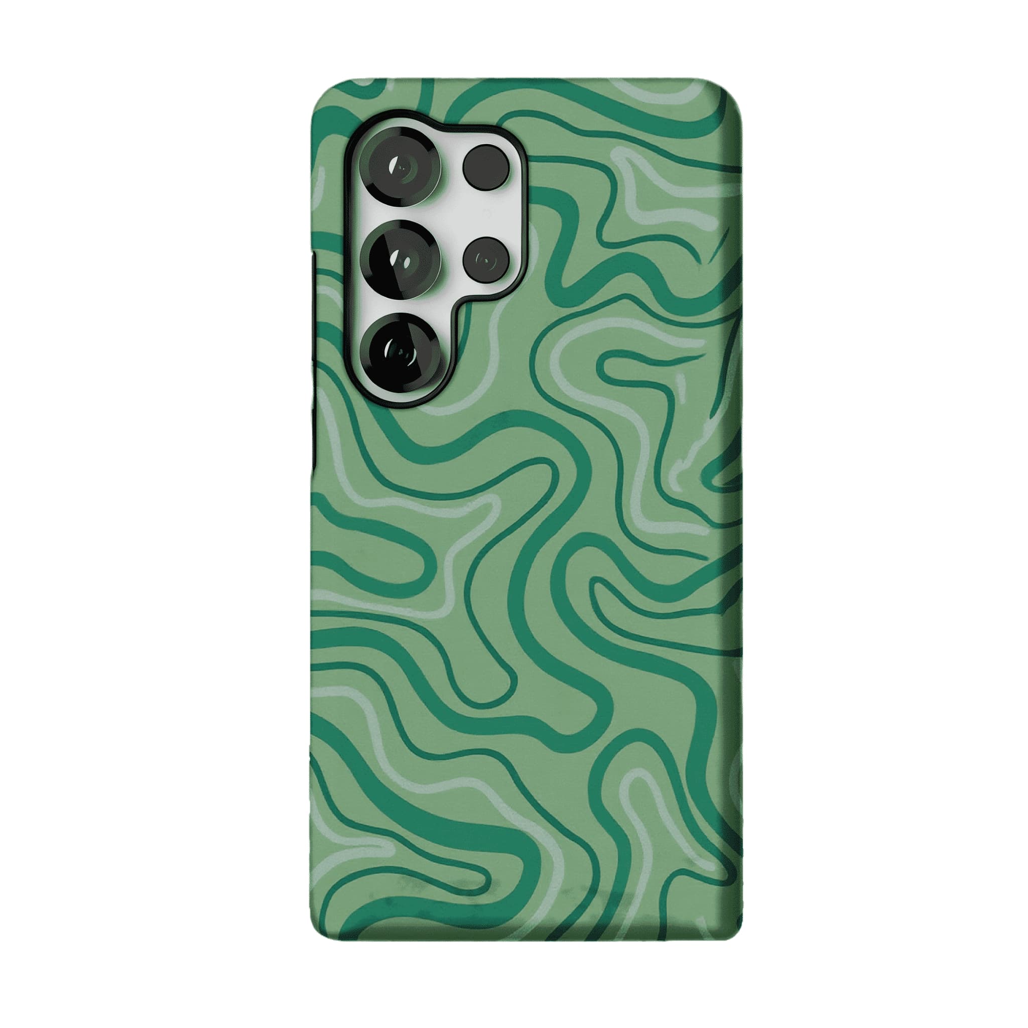 Earthy Green Organic Curve Abstract Shockproof Anti-slip iPhone Case