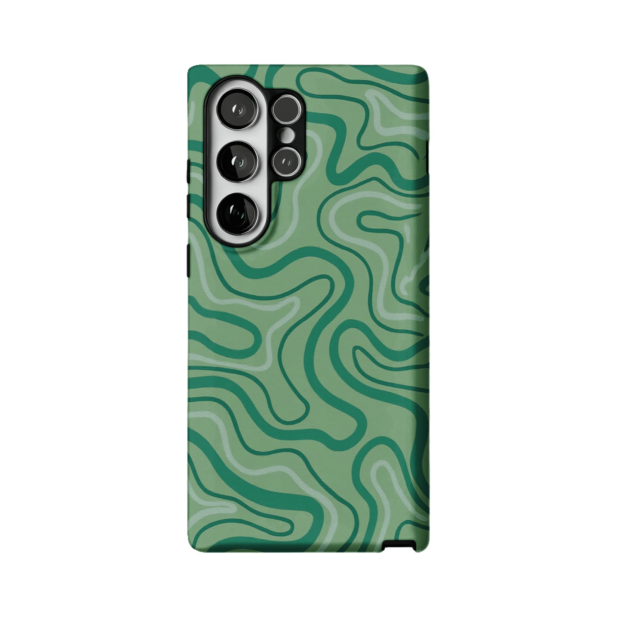 Earthy Green Organic Curve Abstract Shockproof Anti-slip iPhone Case