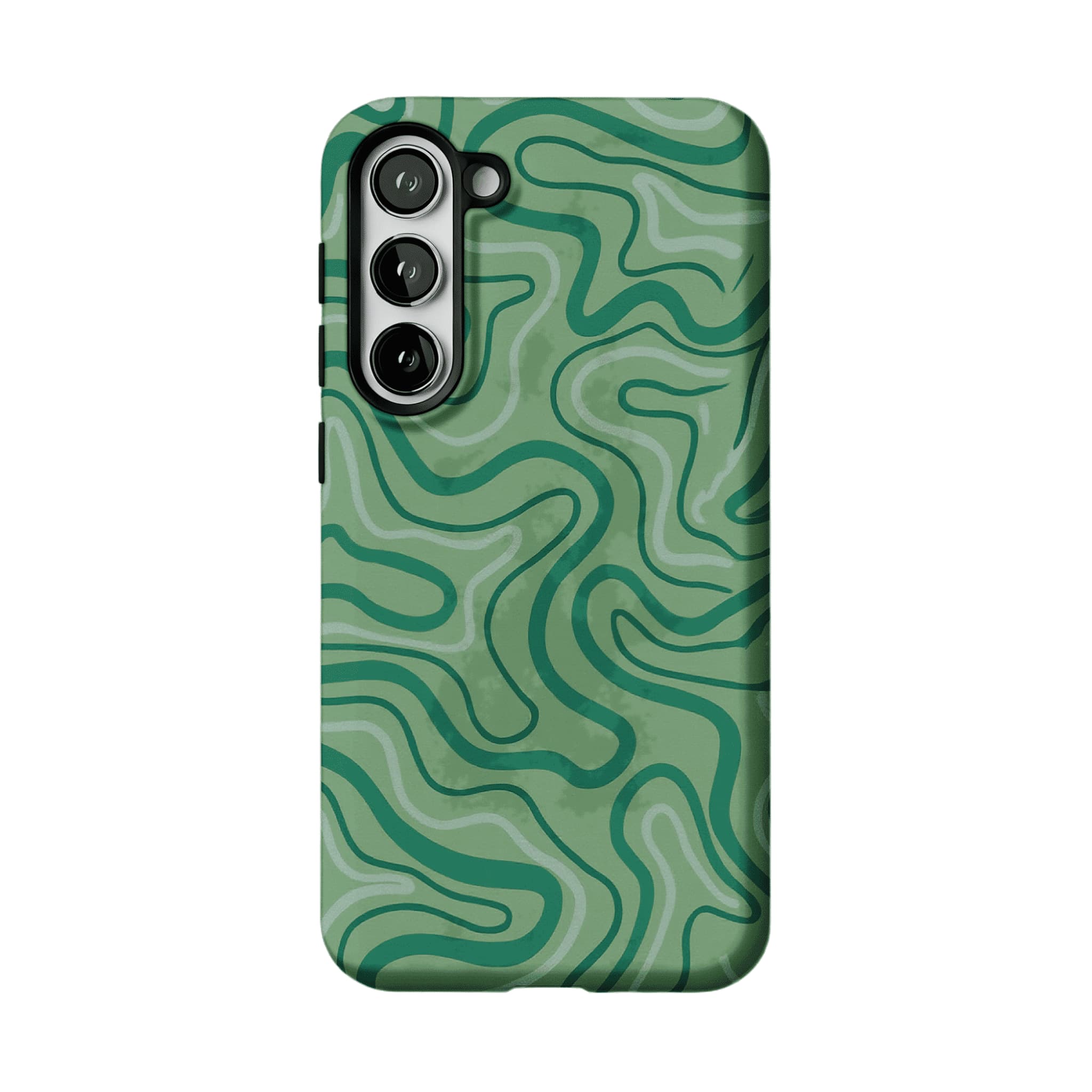 Earthy Green Organic Curve Abstract Shockproof Anti-slip iPhone Case