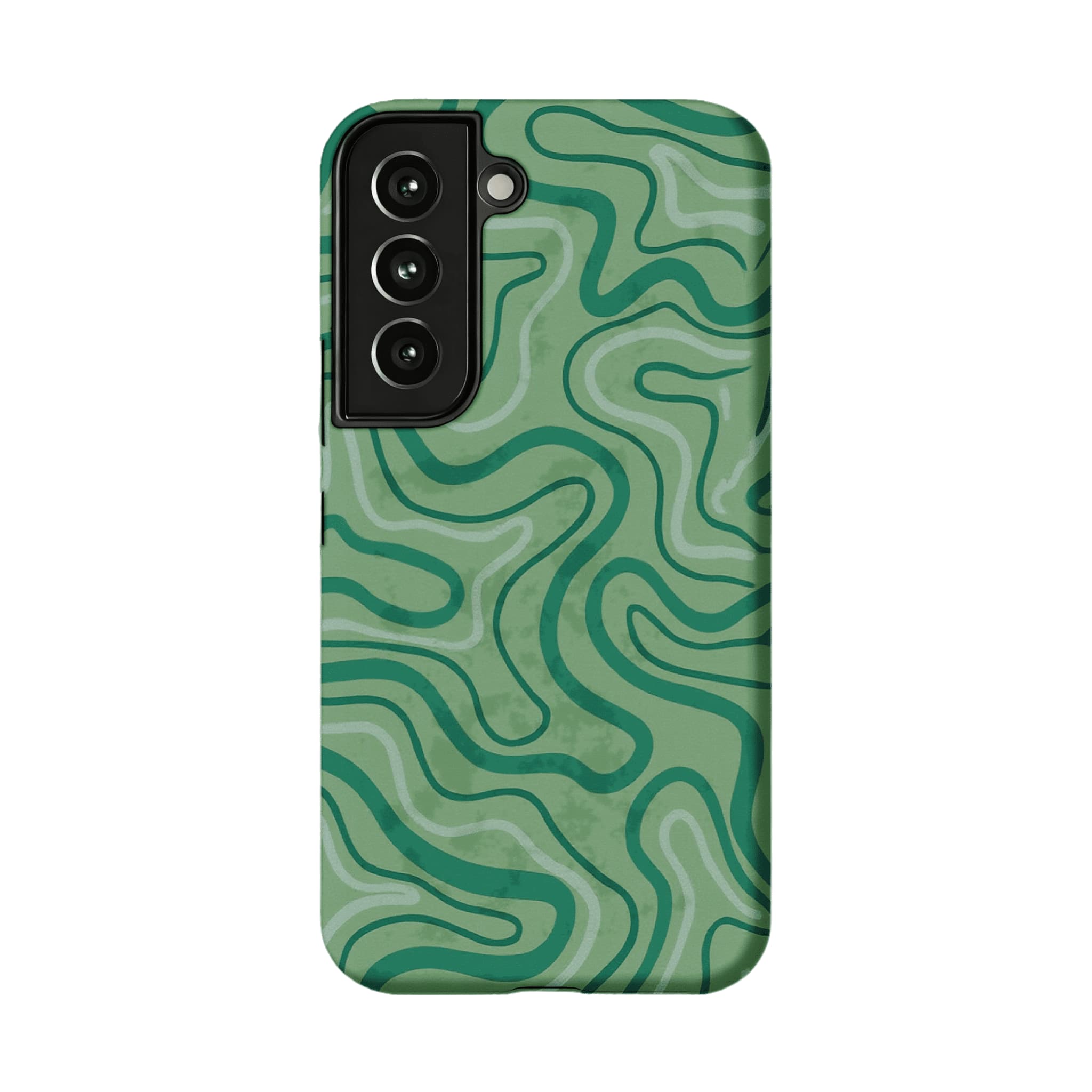 Earthy Green Organic Curve Abstract Shockproof Anti-slip iPhone Case
