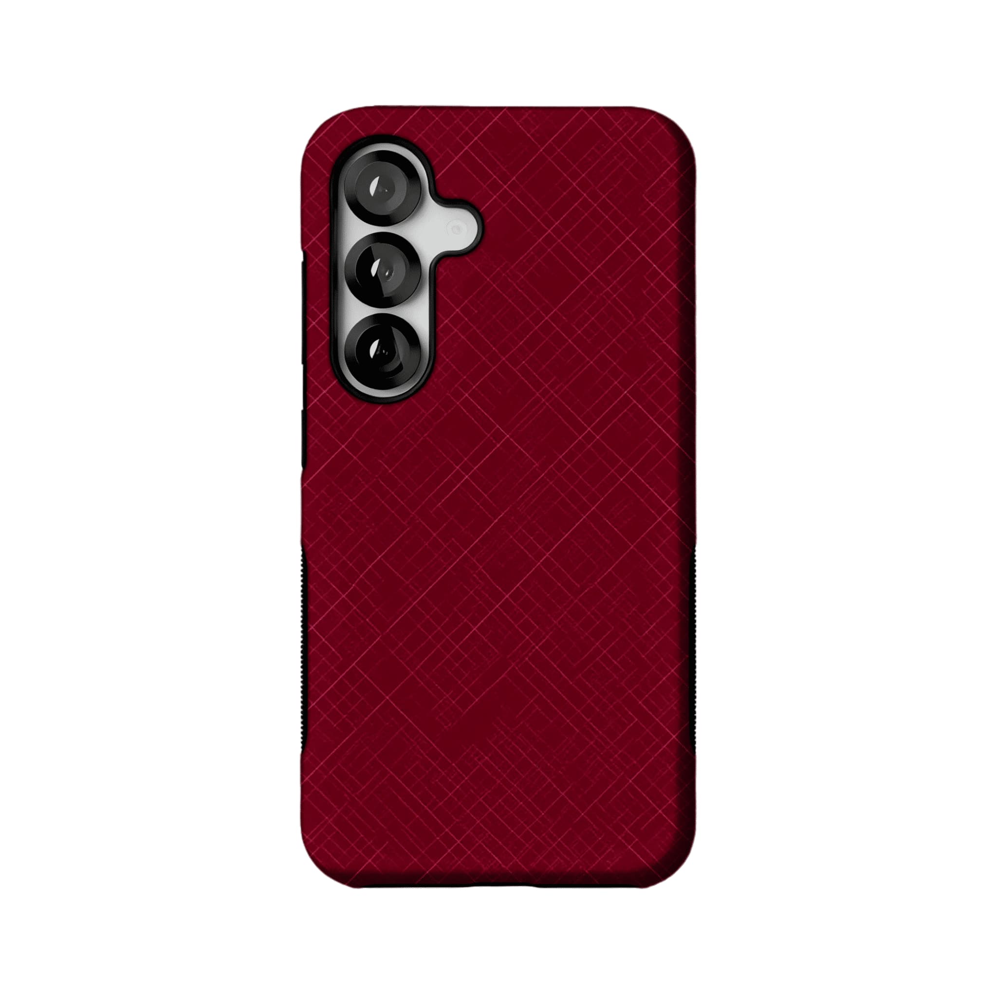 Luxury Wine Red Cross Line Leather Texture Minimal Business iPhone Cover