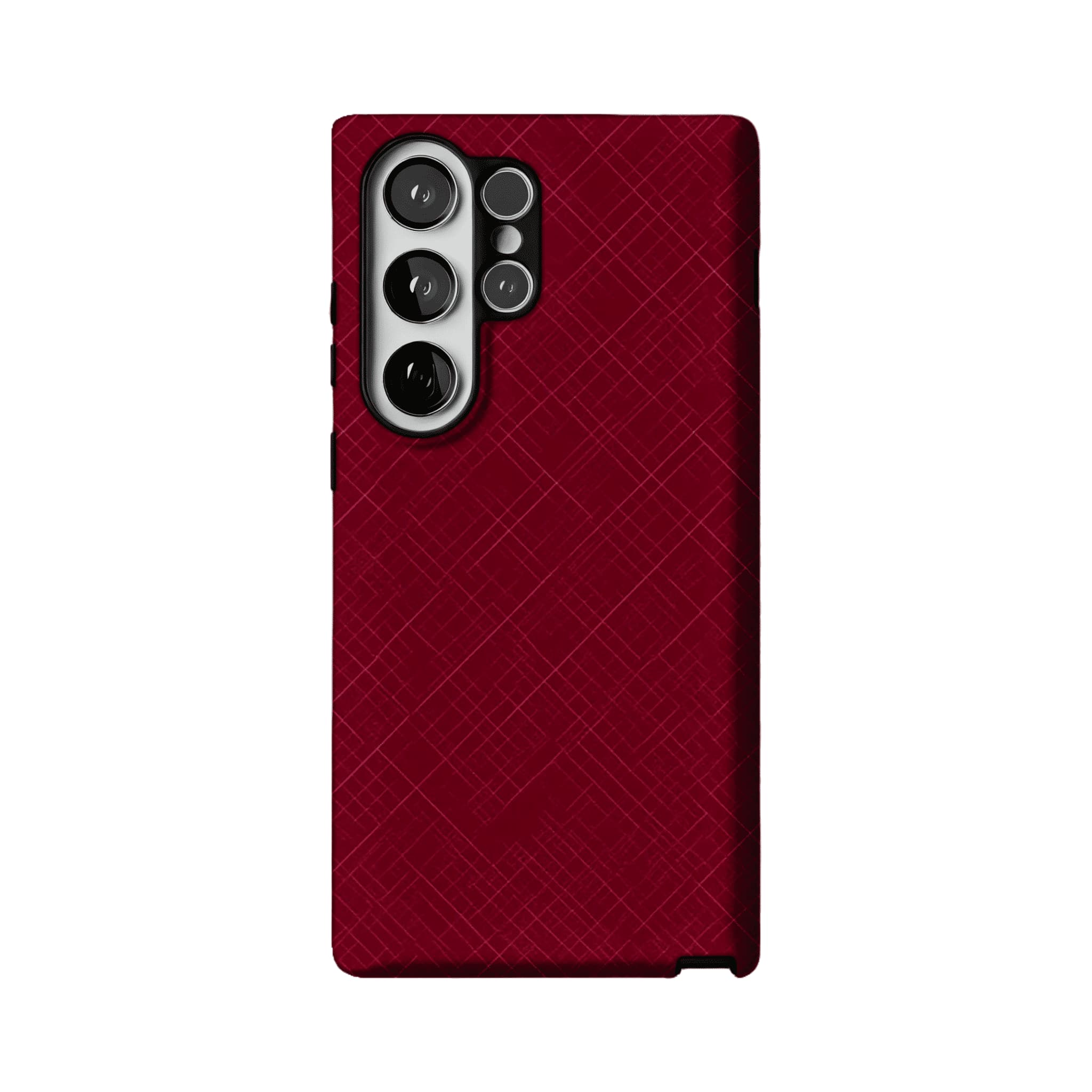 Luxury Wine Red Cross Line Leather Texture Minimal Business iPhone Cover