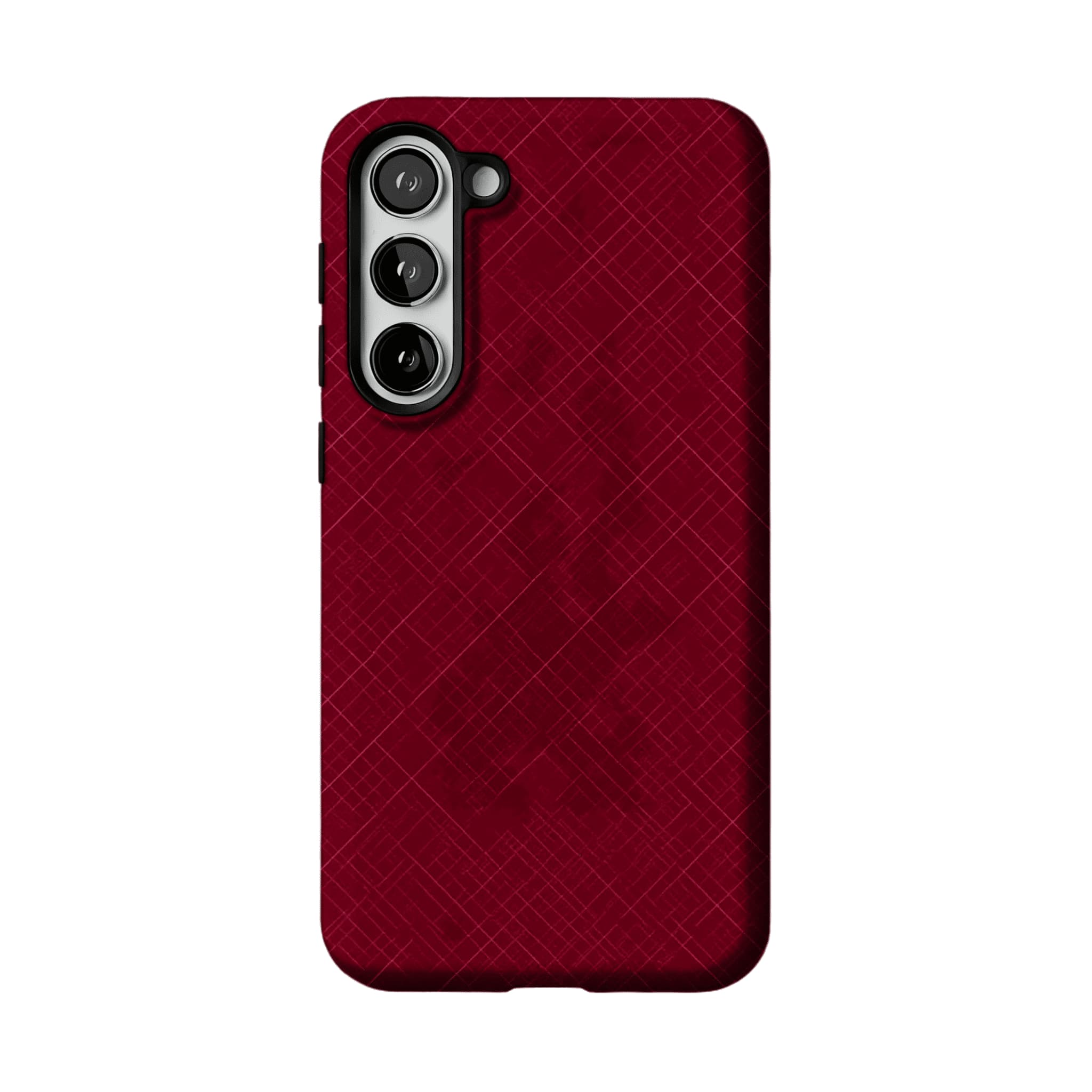 Luxury Wine Red Cross Line Leather Texture Minimal Business iPhone Cover