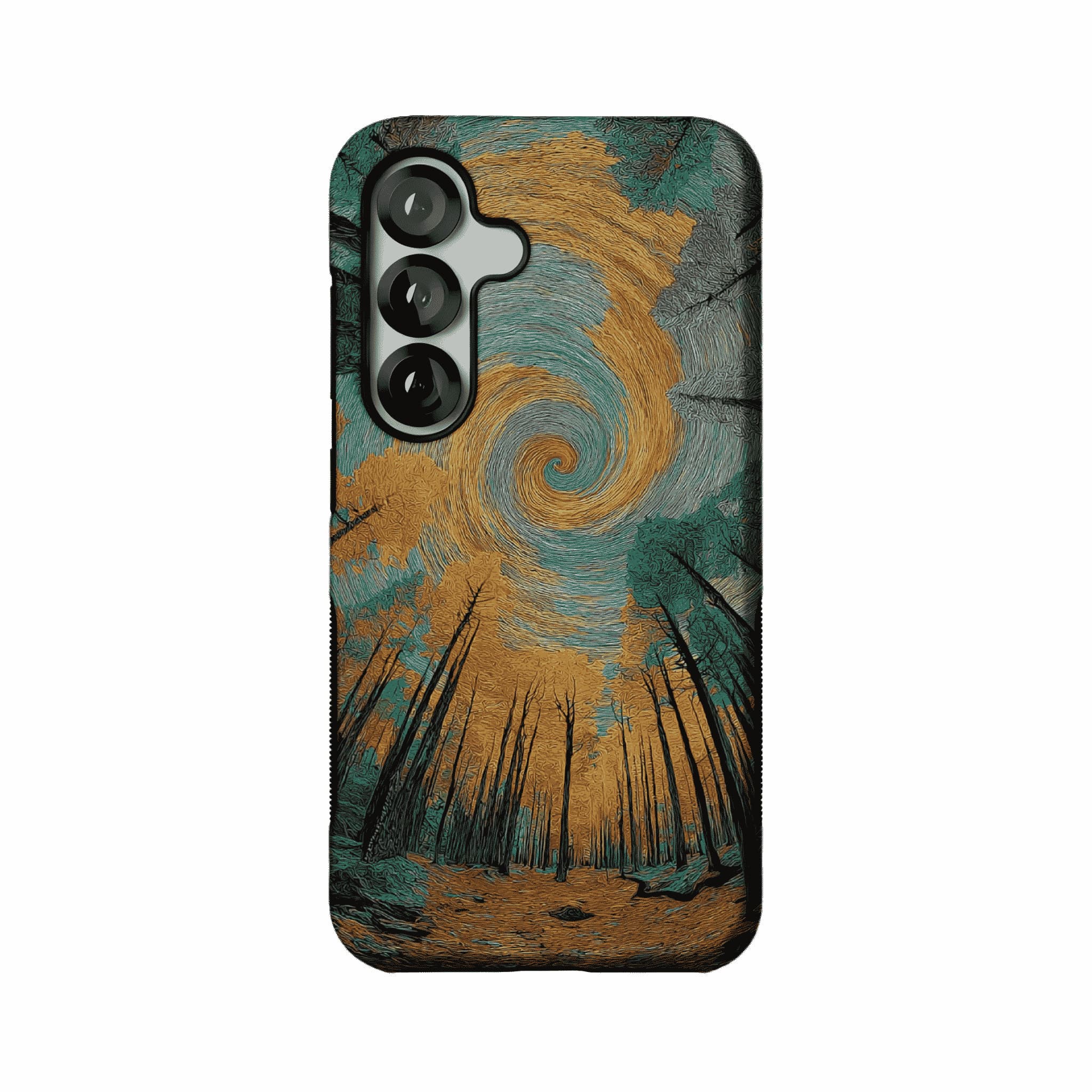 Swirl Cloud Autumn Pine Forest Impasto Art Shockproof iPhone Case