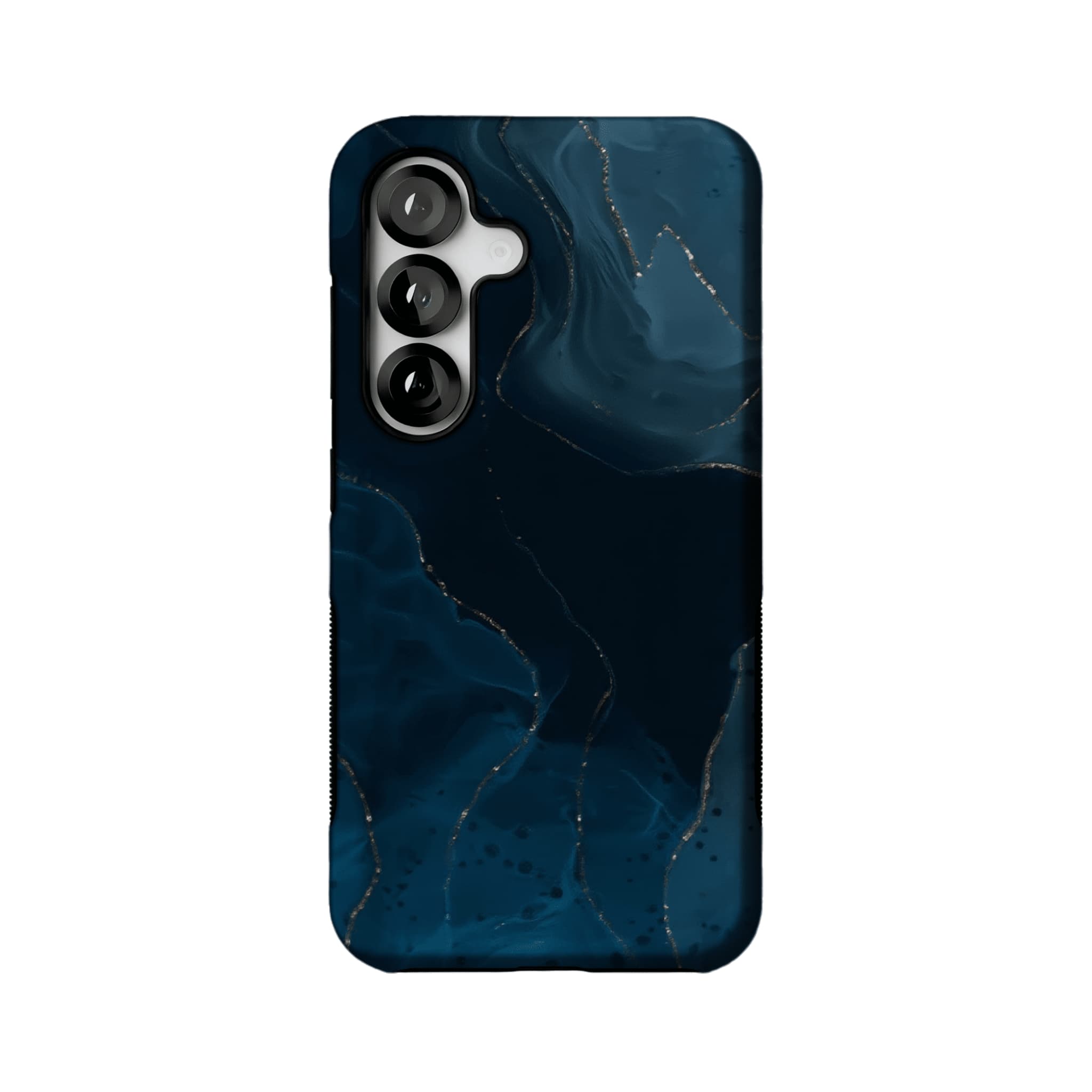 Luxury Deep Blue Gold Foil Marble Texture Minimal iPhone Cover