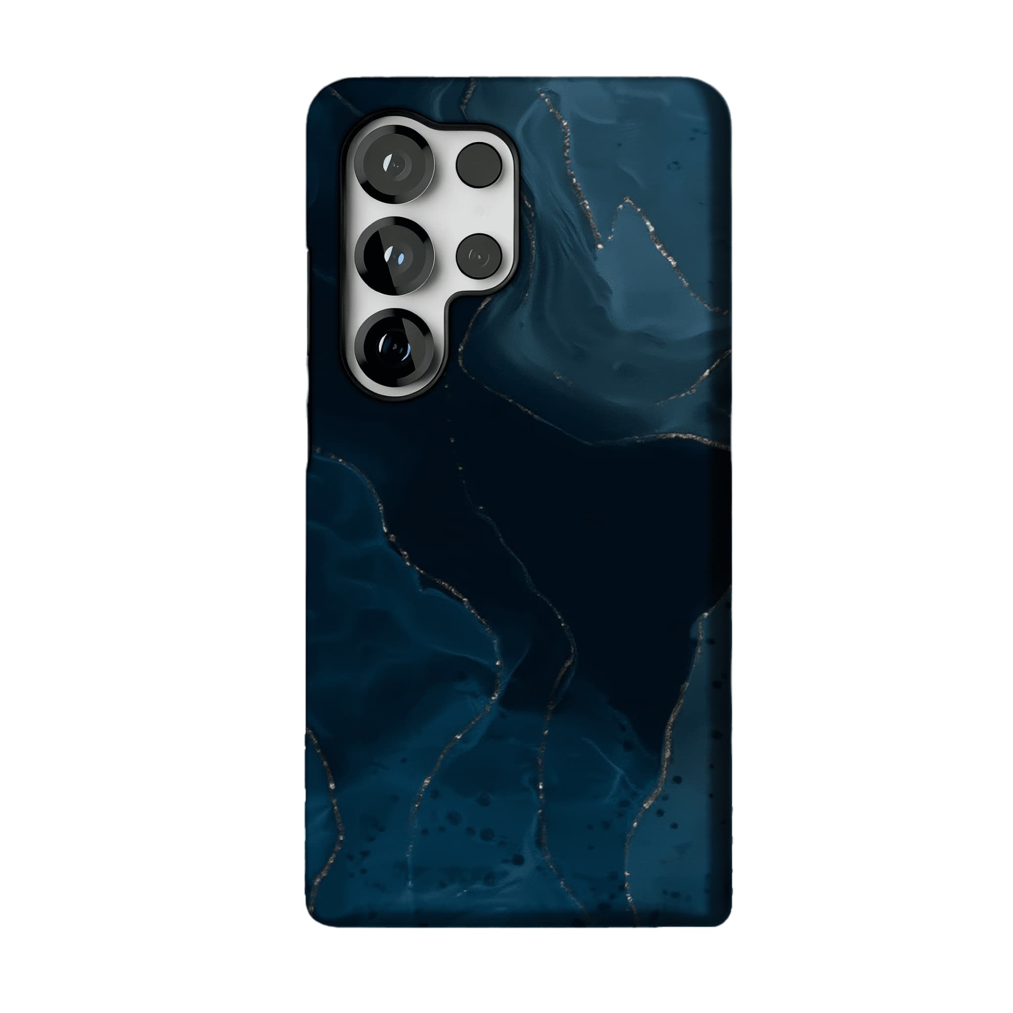 Luxury Deep Blue Gold Foil Marble Texture Minimal iPhone Cover