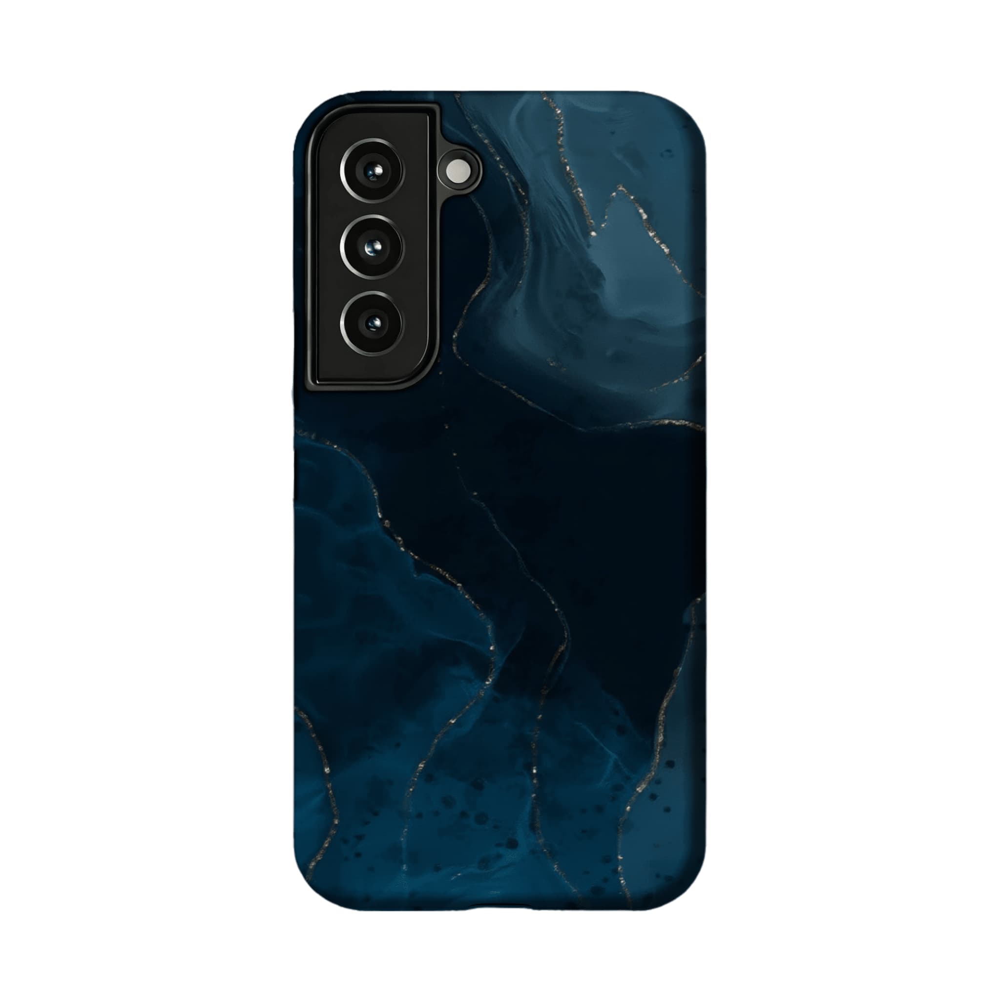 Luxury Deep Blue Gold Foil Marble Texture Minimal iPhone Cover