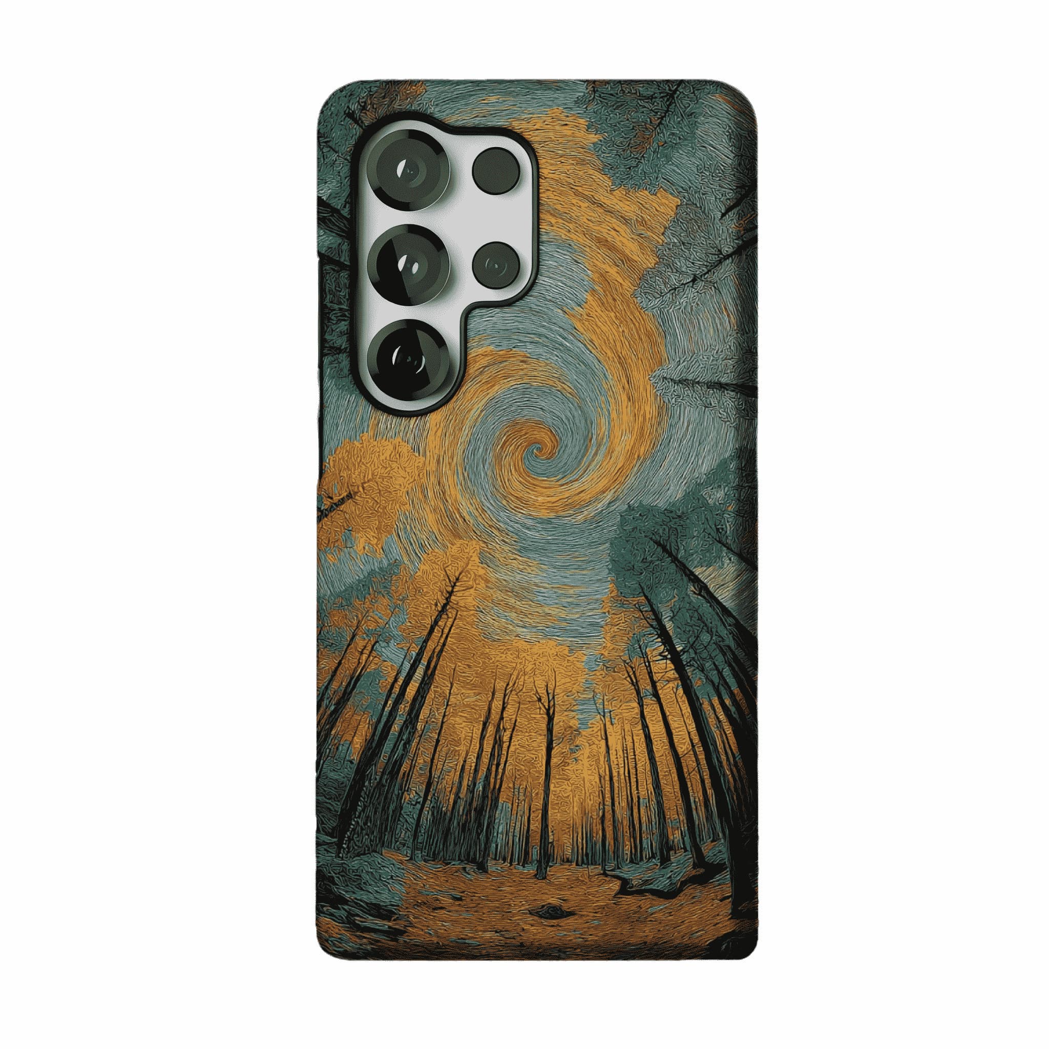 Swirl Cloud Autumn Pine Forest Impasto Art Shockproof iPhone Case