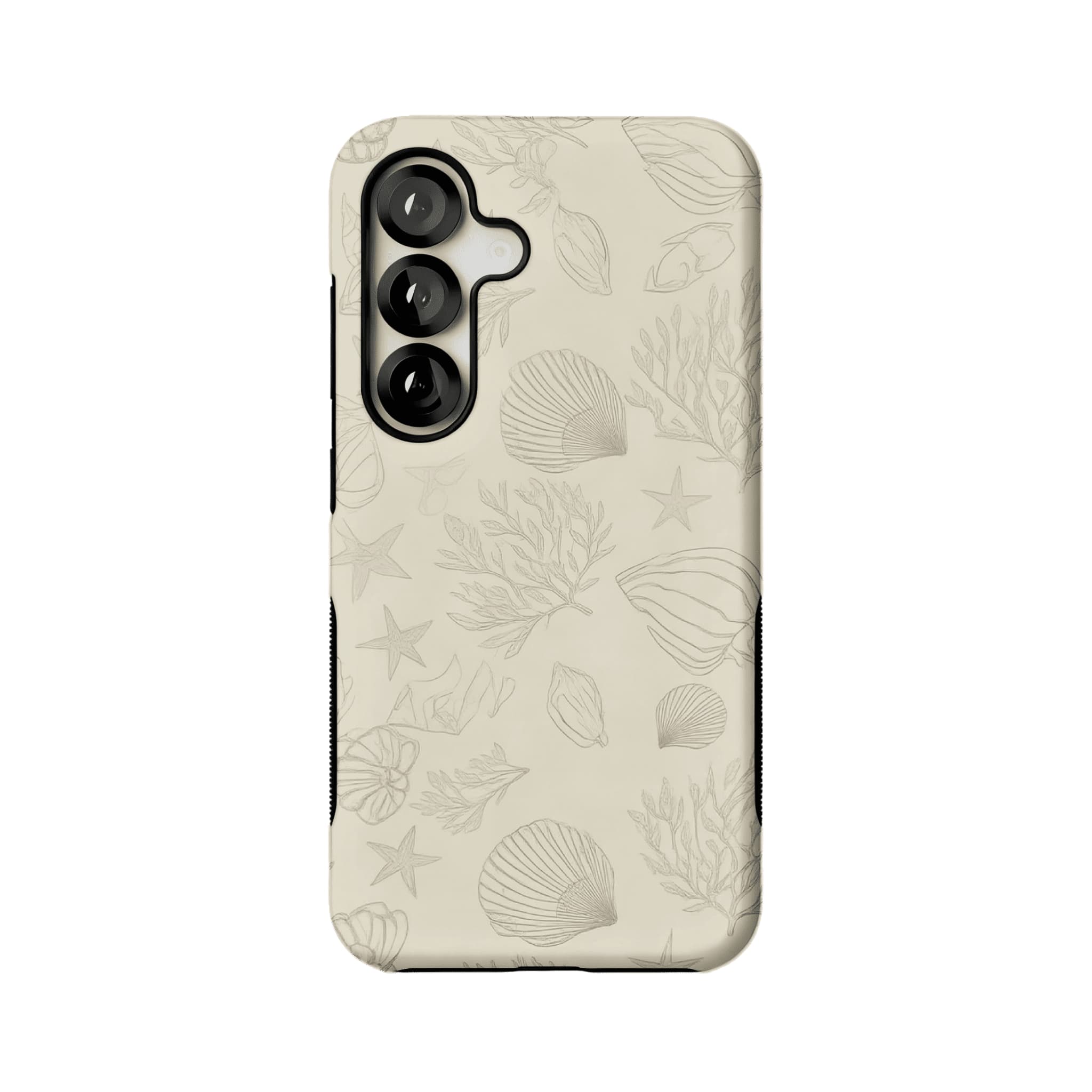 Fine Line Hand Drawn Marine Seashell Shockproof Anti-slip iPhone Case