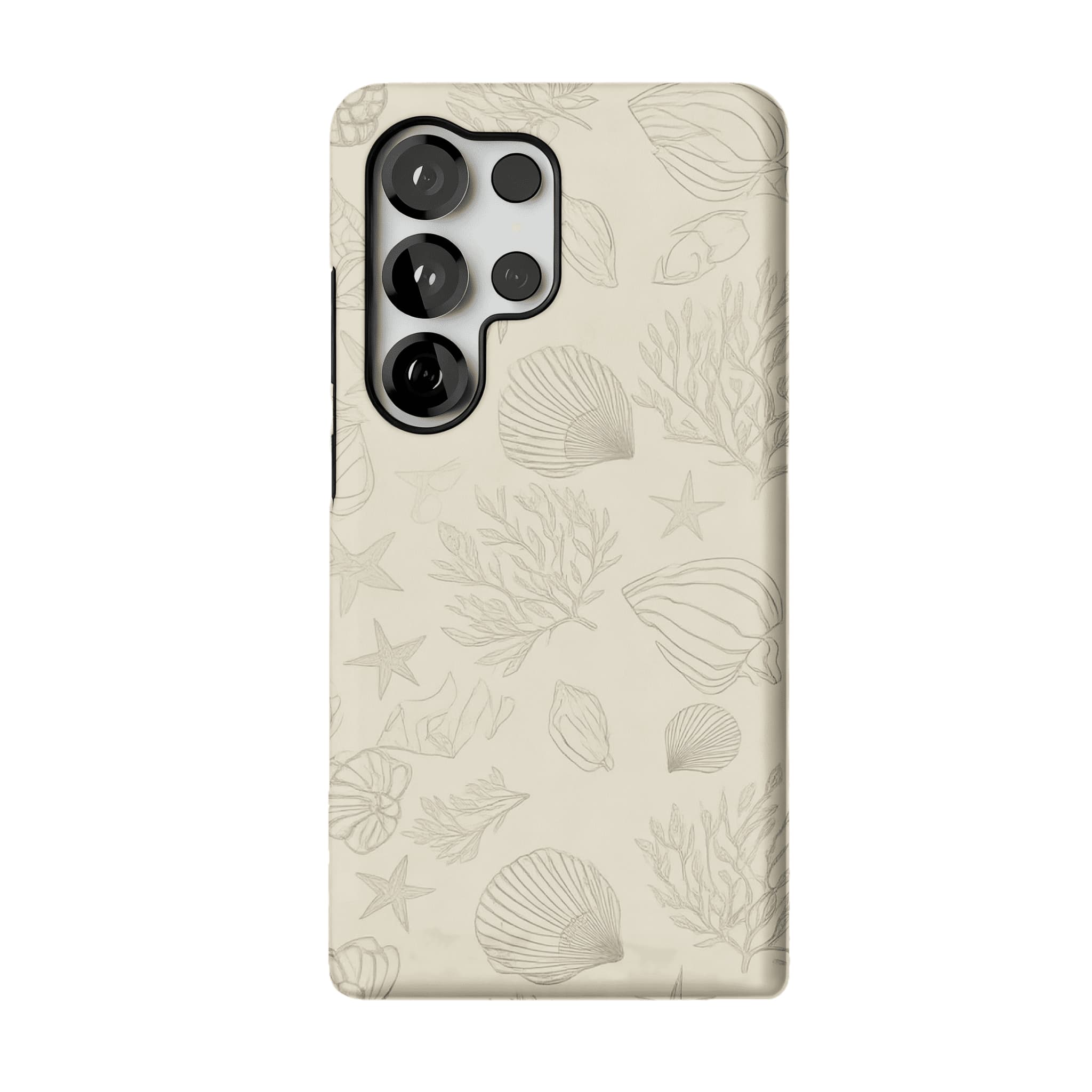 Fine Line Hand Drawn Marine Seashell Shockproof Anti-slip iPhone Case